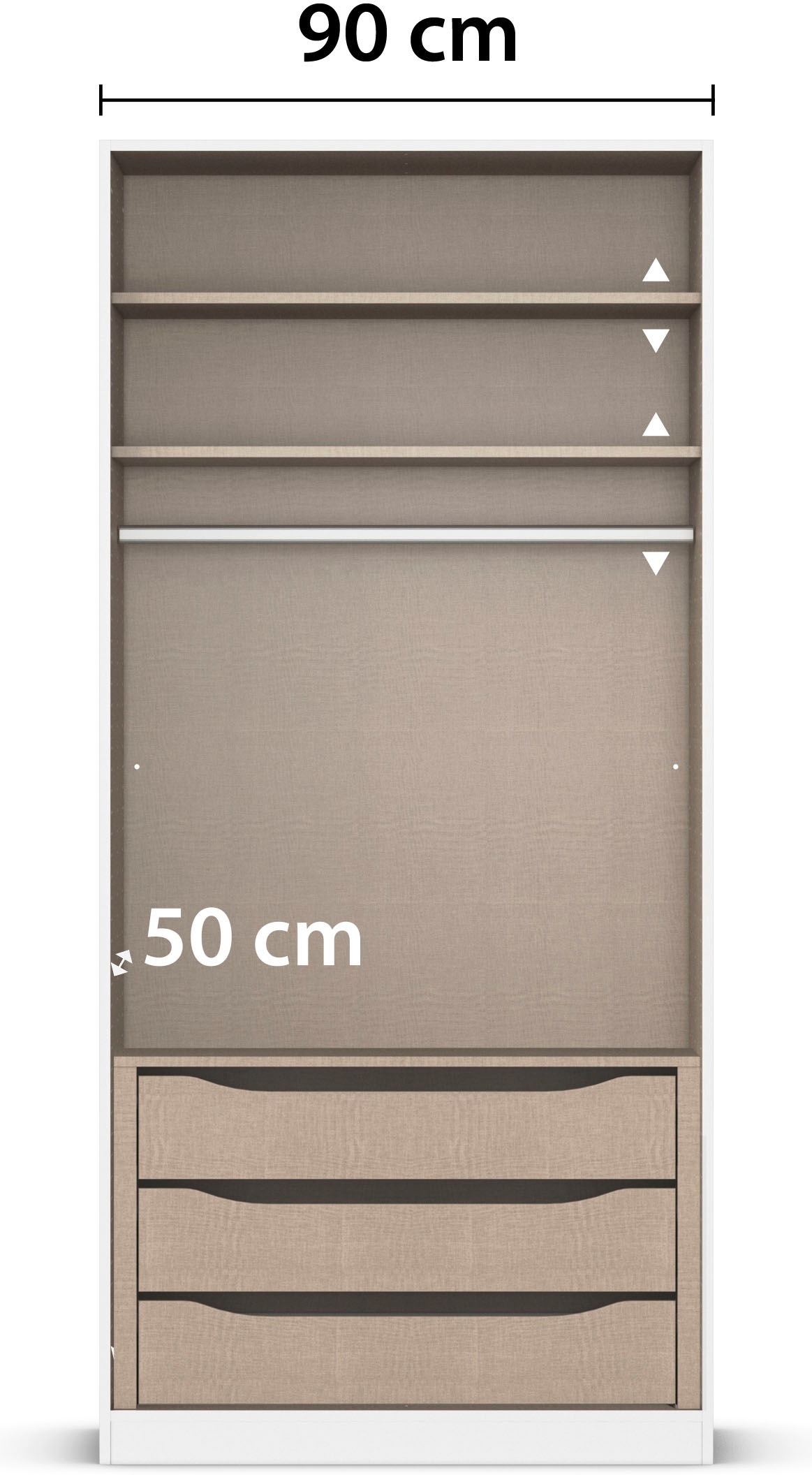 rauch Kleiderschrank, (in 3 verschiedenen Ausstattungen BASIC/CLASSIC/PREMIUM), mit hochwertigen Stangengriffen in Schwarz aus Metall MADE IN GERMANY