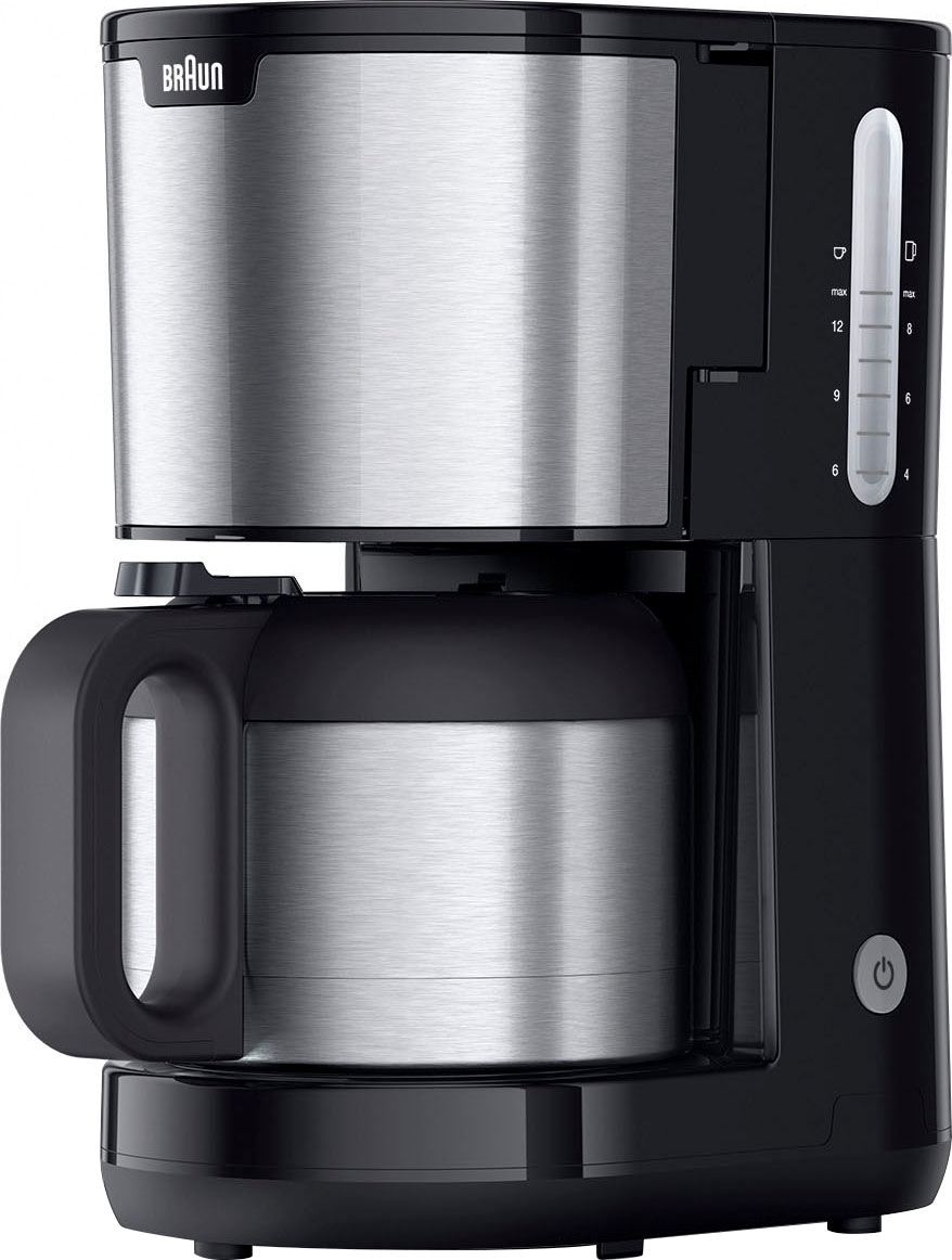 Braun Filterkaffeemaschine "PurShine KF1505 BK", 1,2 l Kaffeekanne, Papierfilter, Thermokanne schwarz
