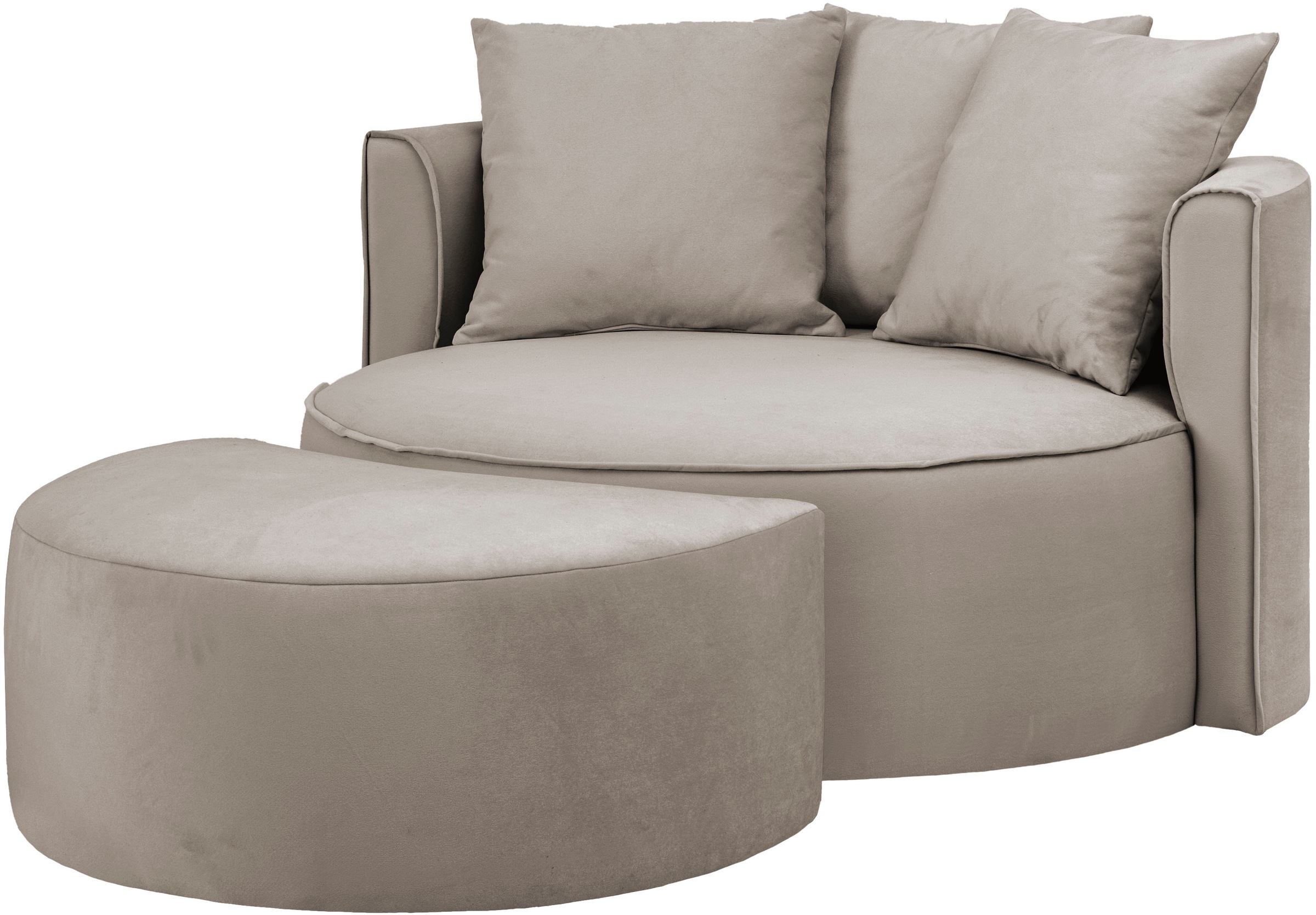 LeGer Home by Lena Gercke XXL-Sessel "ISALIE, Rundsessel mit Hocker, Lesese günstig online kaufen