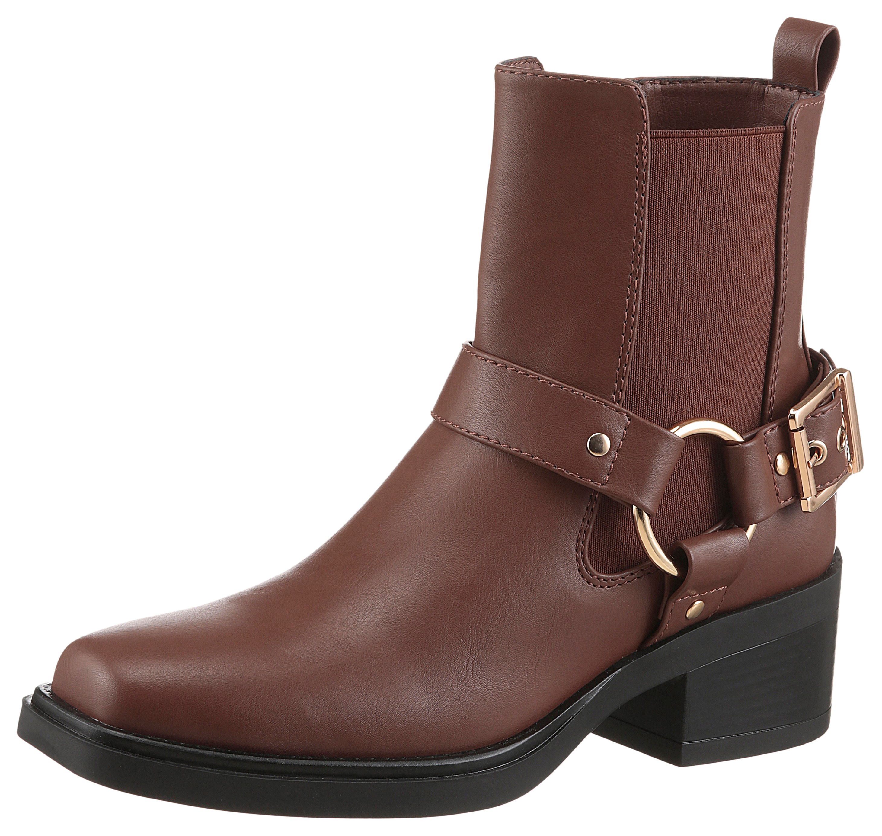 Thumbnail - Aniston SHOES Westernstiefelette Cowboyboots, Blockabsatz, mit Stretcheinsatz - NEUE KOLLEKTION