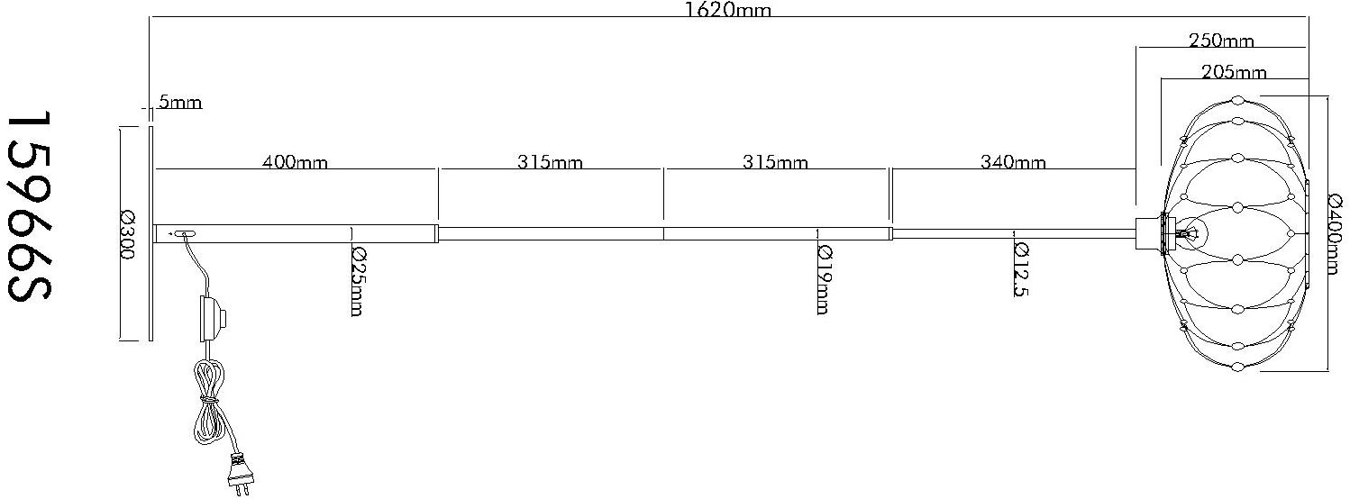 GLOBO LIGHTING Stehlampe »GREYS« E27 1 Stk. Stehleuchte Schwarz/Gold, Metallgeflecht, Fußtritt, E27