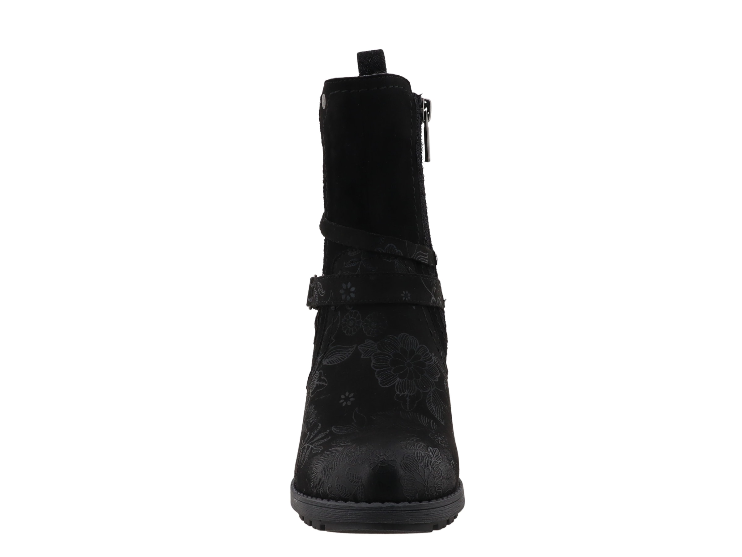 Mustang Shoes Stiefelette »Mode-Stiefel«  Blockabsatz, Boots mit Zierreißverschluss und Zierriemchen