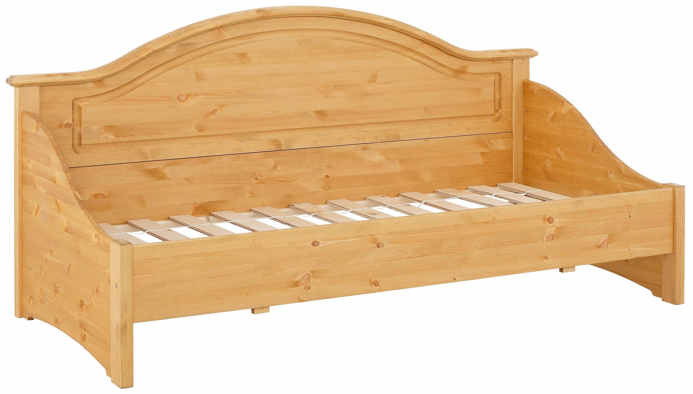 Daybett OTTO HOME "Konrad", beige (gelaugt, geölt), kein Härtegrad, Daybetten, stabile Konstruktion aus massiver Kiefer, mit Rollrost 2