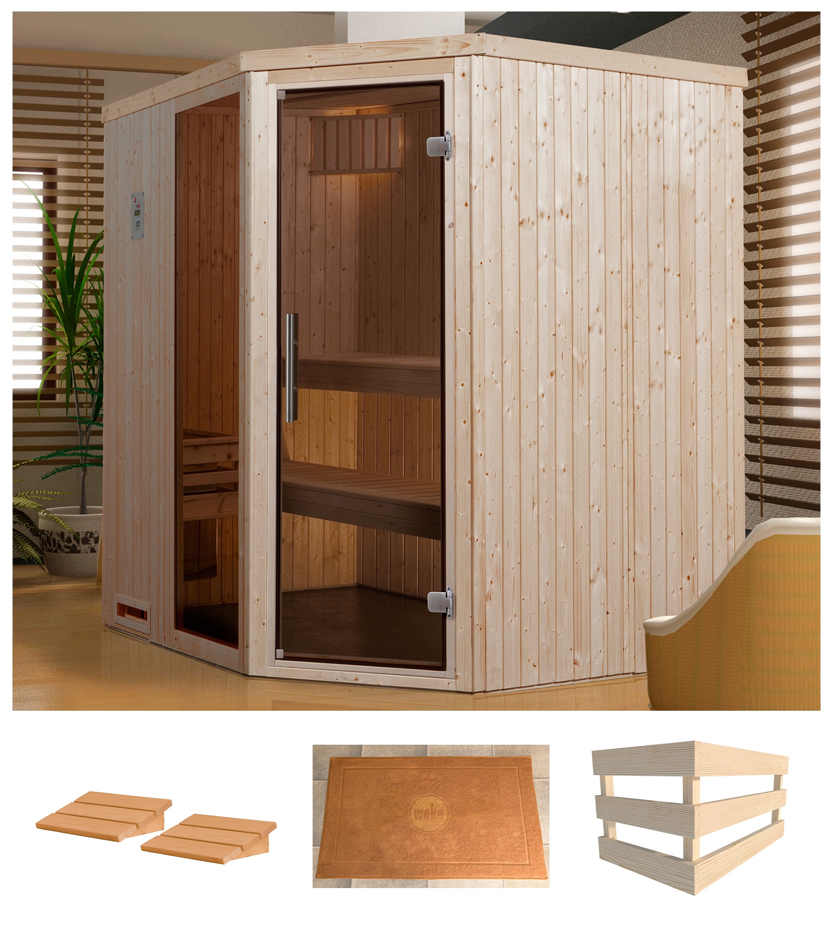 weka Sauna "Varberg 2" ohne Ofen
