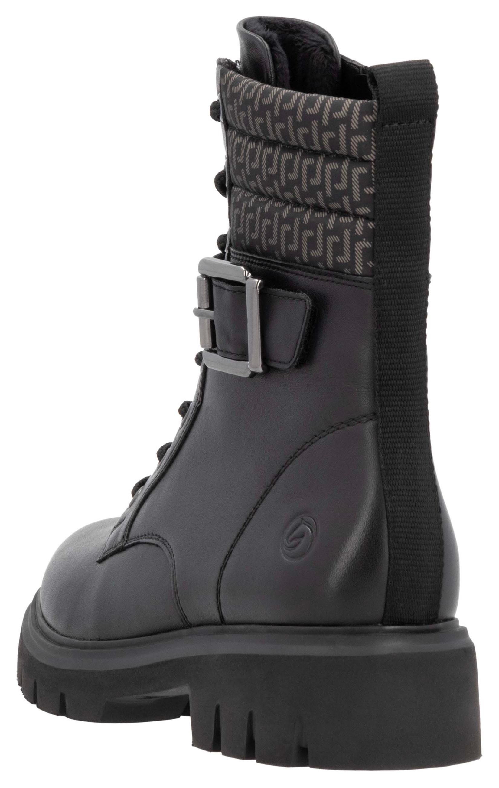 Remonte Winterstiefelette, Blockabsatz, Winterboots, Schnürboots mit Innenreißverschluss