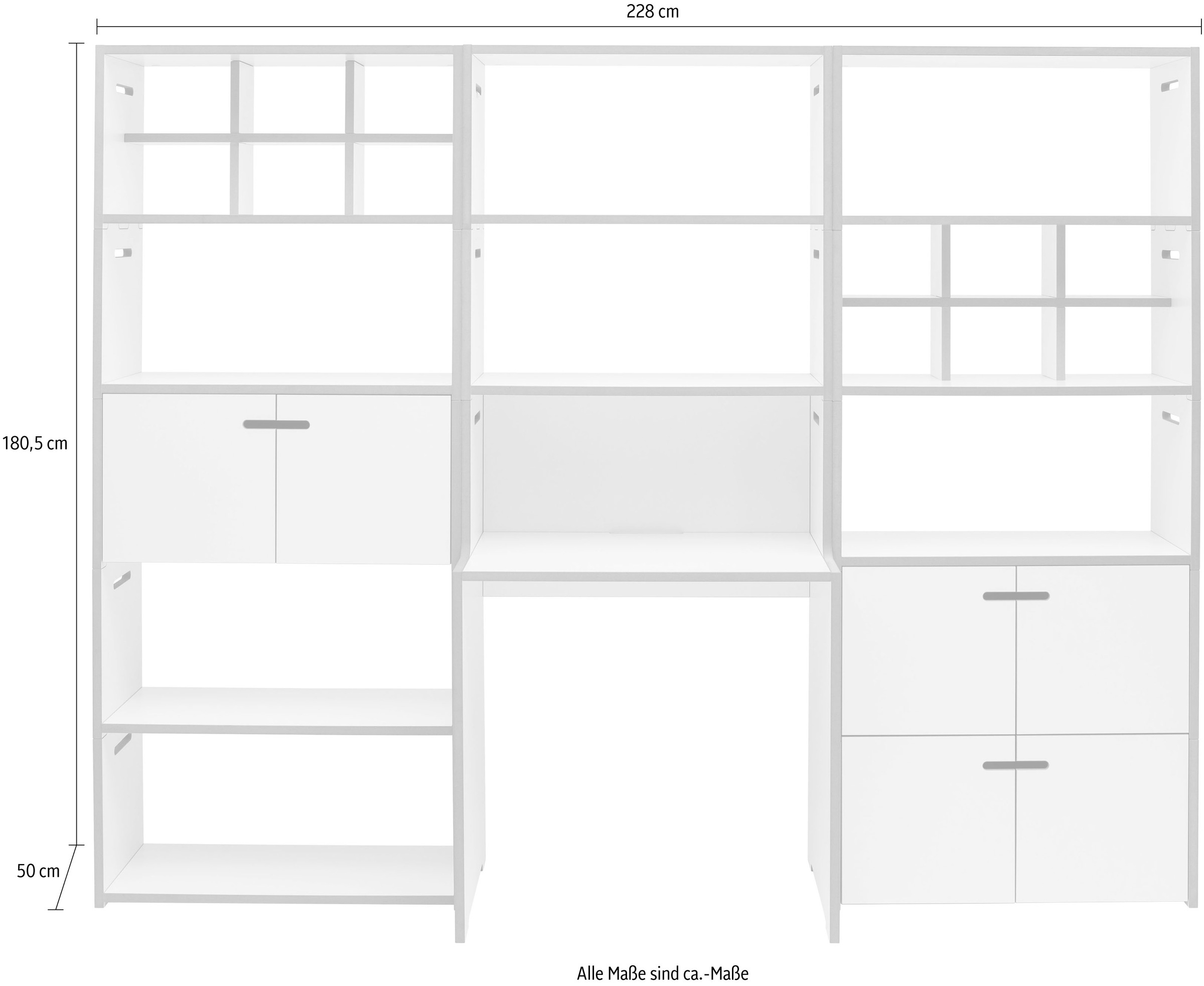 Thumbnail - Tojo Büromöbel-Set "schreib & hochstapler Wand-Set" Set, 19 Stk. tlg. in zwei Farben, mit integriertem Arbeitsplatz, Bre...