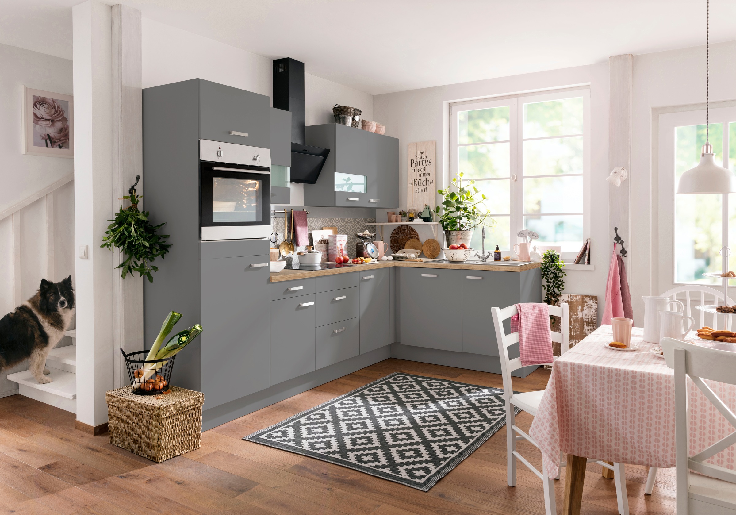 OPTIFIT Winkelküche "Parma" mit E-Geräten, Stellbreite 285 x 175 cm günstig online kaufen