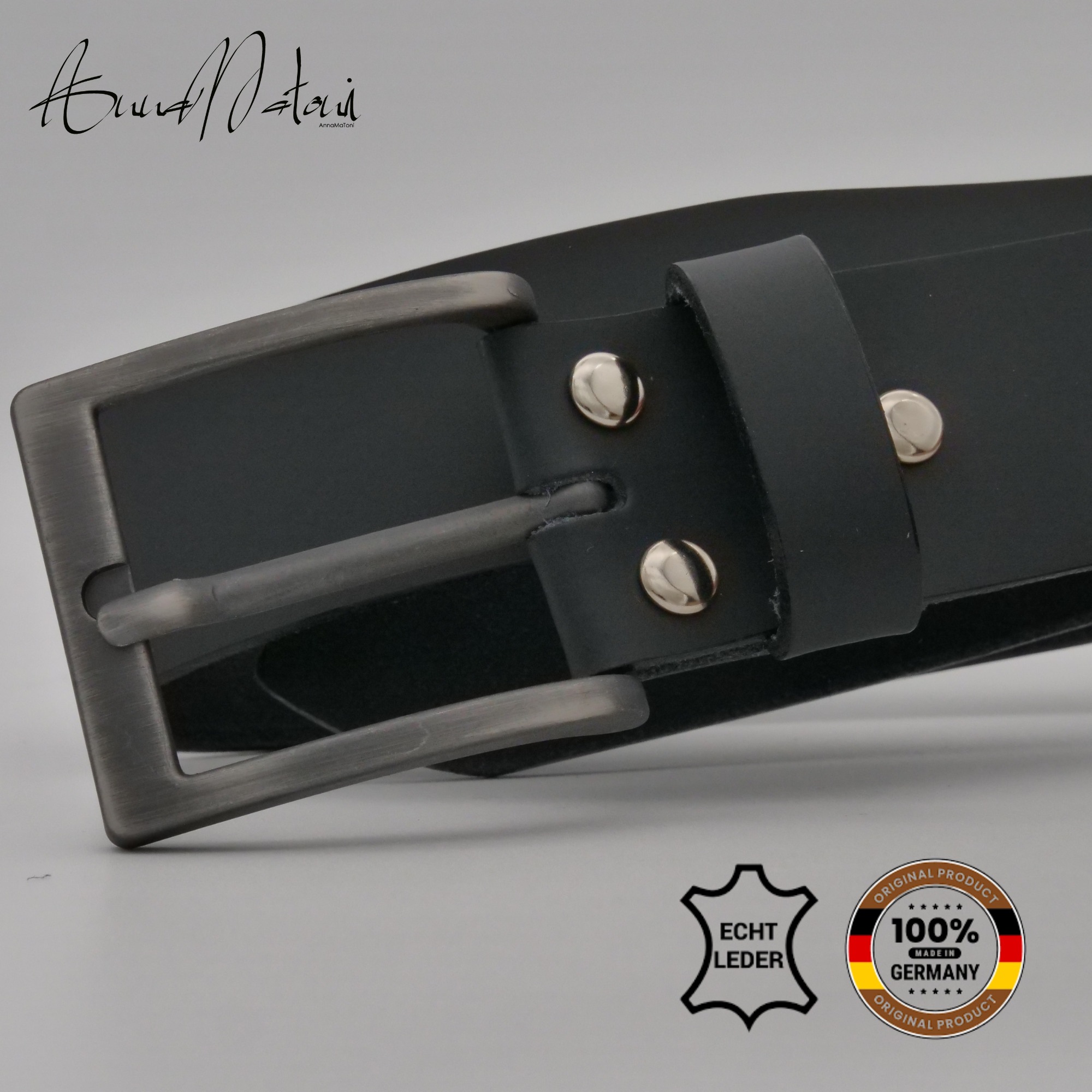 Thumbnail - AnnaMatoni Ledergürtel "AnnaMatoni Herren Ledergürtel Zeitloses Design Gürtel 4cm breit"