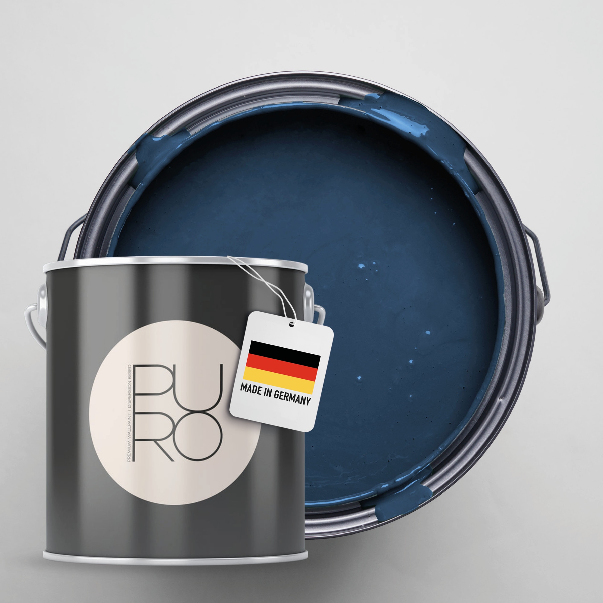 A.S. CRÉATION Wandfarbe "Premium Innenwandfarbe PURO Tuchmatt ocean blue", 1 l 1ml, blau, Farben, ideal für Wohnzimmer, Schlafzimmer, Flur und Küche,