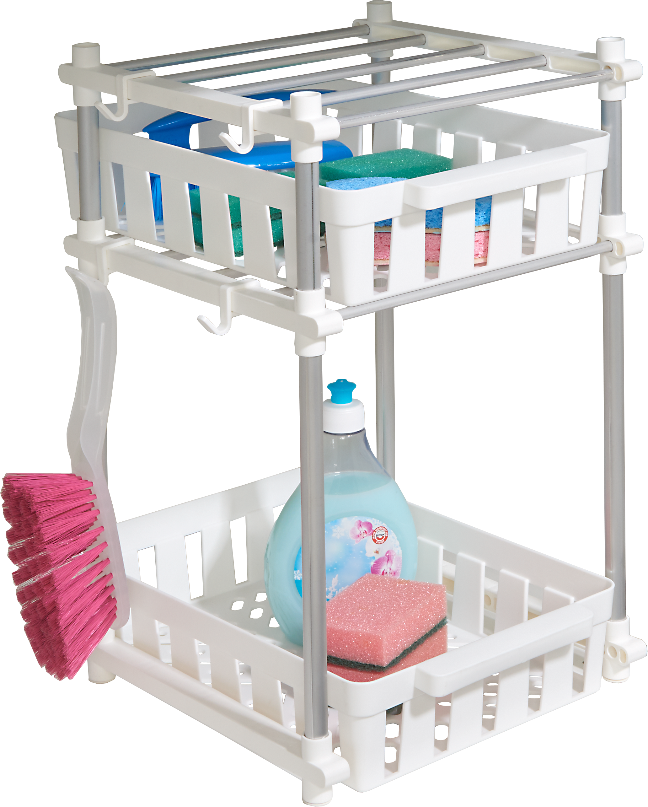 Ruco Küchenregal Spülschrank-Organizer, Inkl. 2 Körben, 4 Haken, Aluminium/ günstig online kaufen