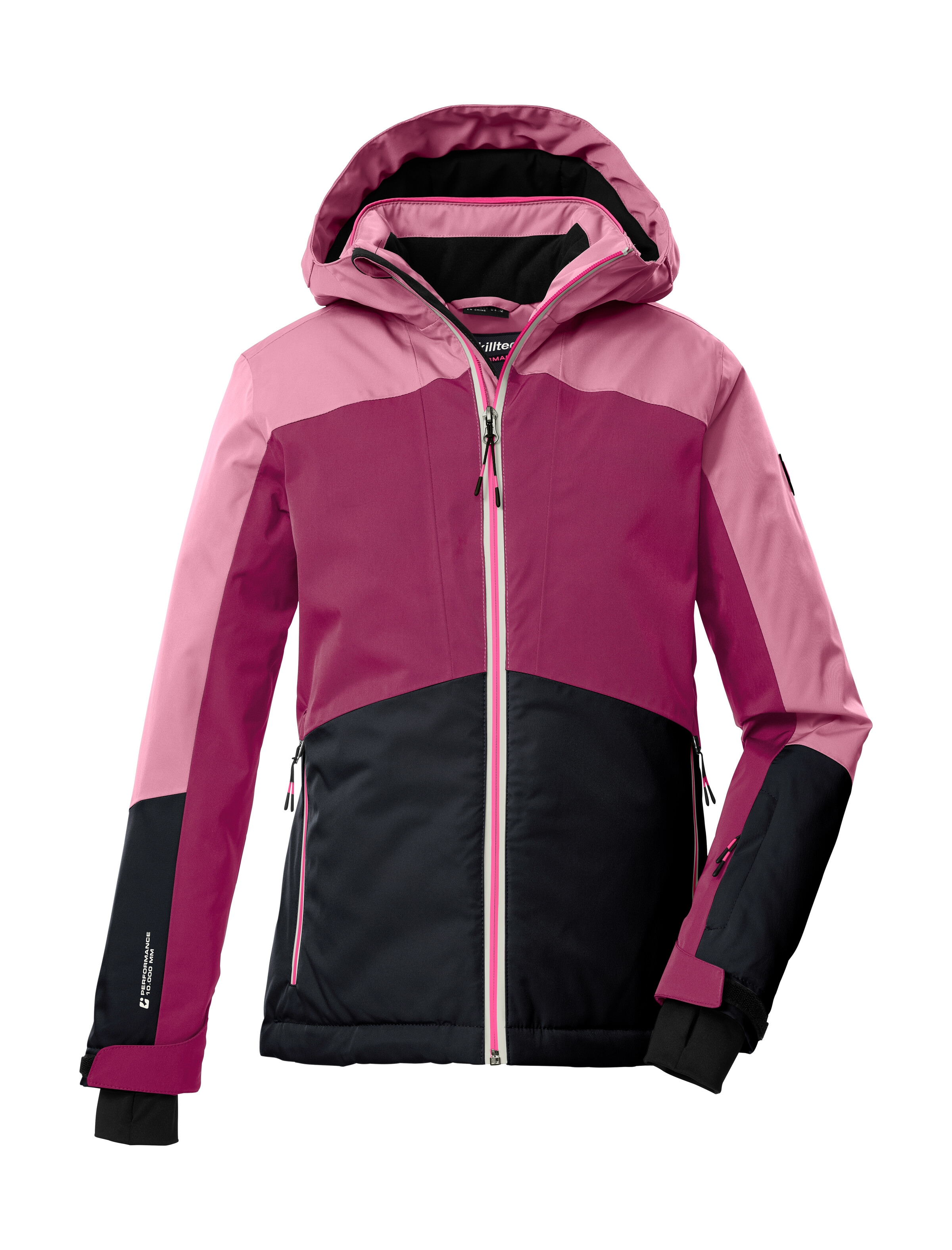 Killtec Skijacke "KSW 196 GRLS SKI JCKT" Wasserdichte, atmungsaktive Skijacke mit Colourblock-Design