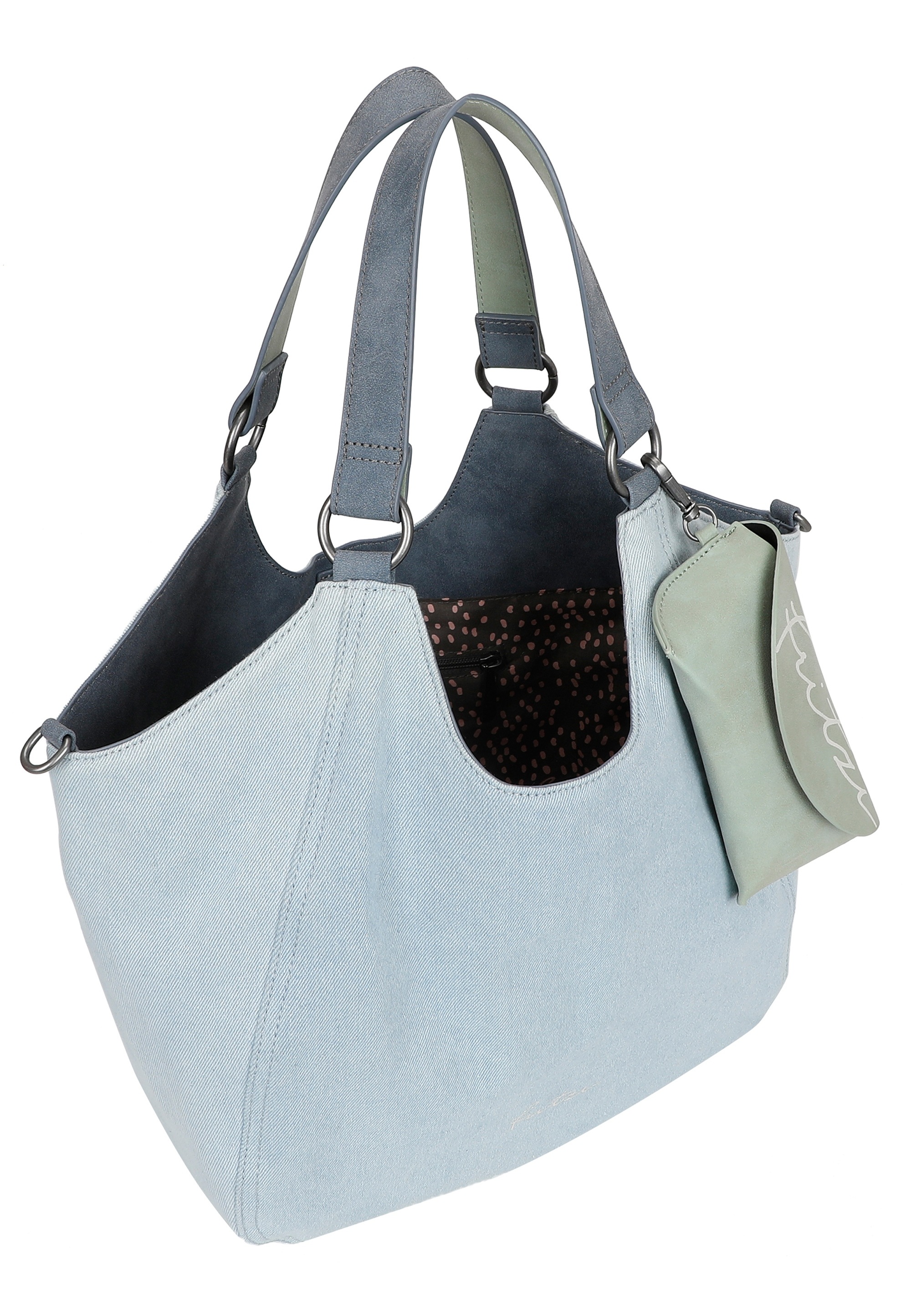 Fritzi aus Preußen Henkeltasche »Maxi Limited Washed Denim«, mit abnehmbarem Brillenetui