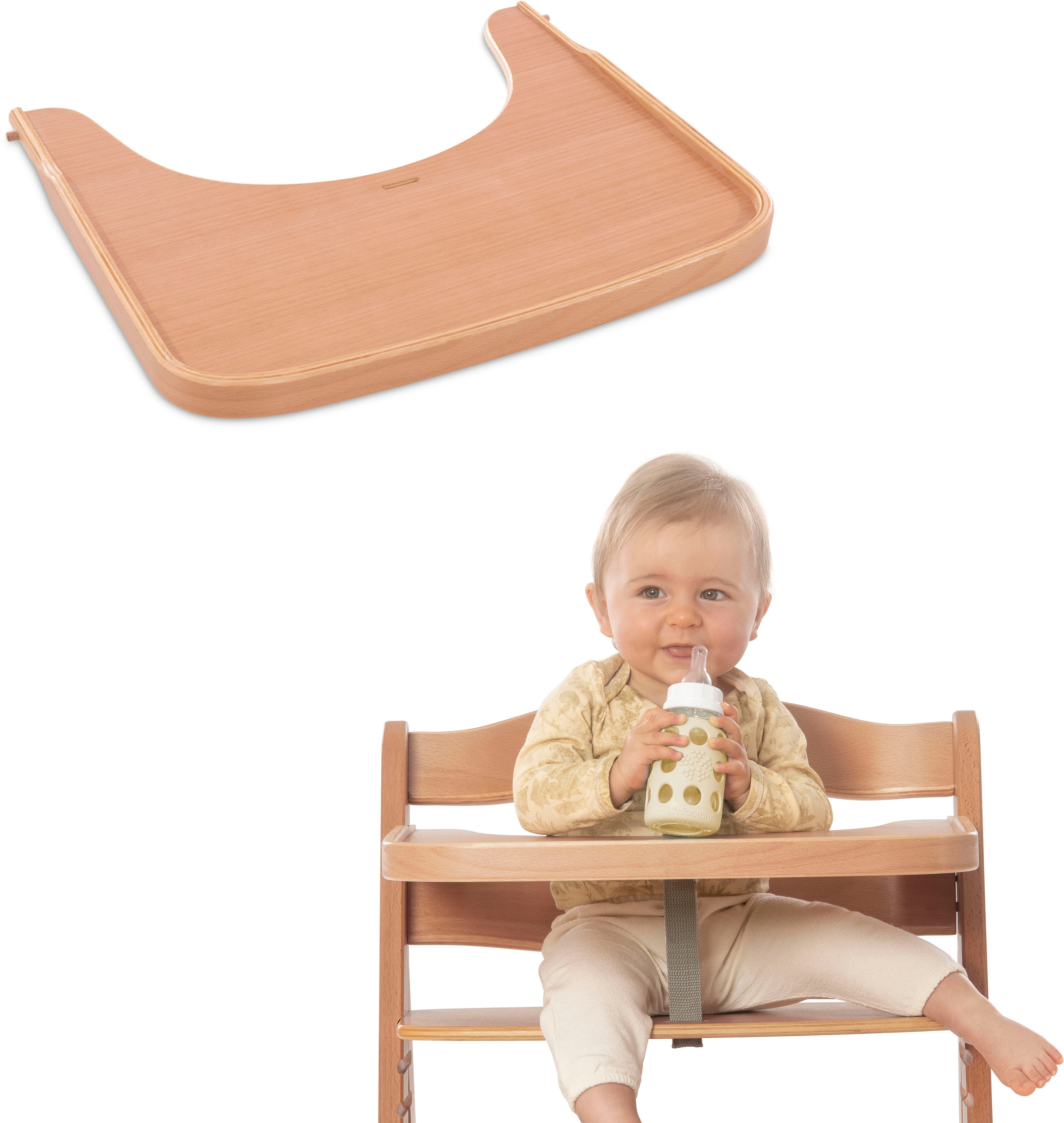Hauck Hochstuhltablett »Alpha Wooden Tray Essbrett, natur«, für Hochstühle Alpha+ und Alpha+ Select