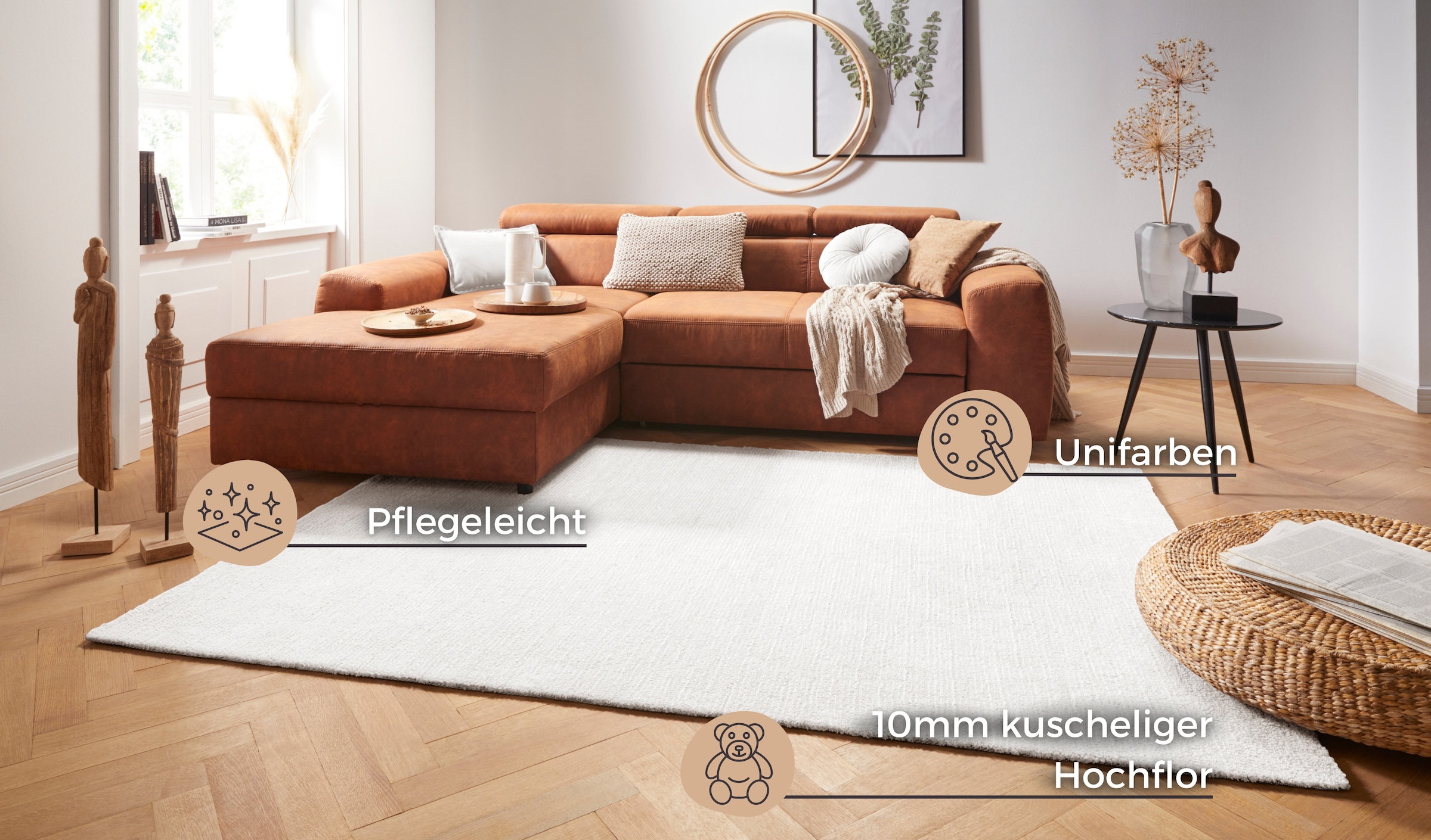 HANSE Home Teppich »Supersoft«, rechteckig, 10 mm Höhe, Kurzflor, Läufer Modern, Einfarbig, Wohnzimmer, Schlafzimmer