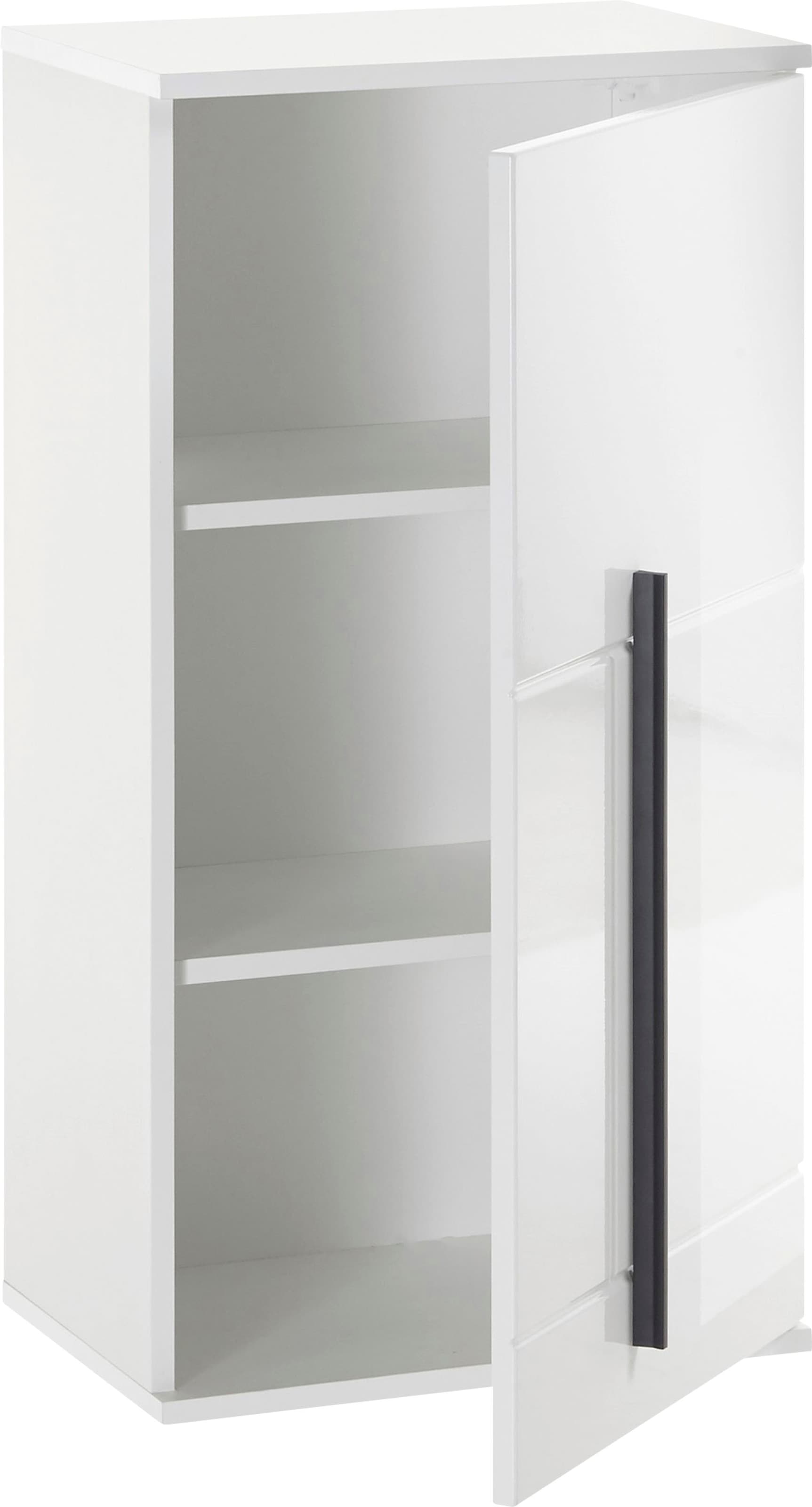 INOSIGN Hängeschrank »Cantara, Badschrank in Hochglanz Weiß, Hängeschrank im modernen Design«, mit schwarzen Griffen, ausreichend Stauraum
