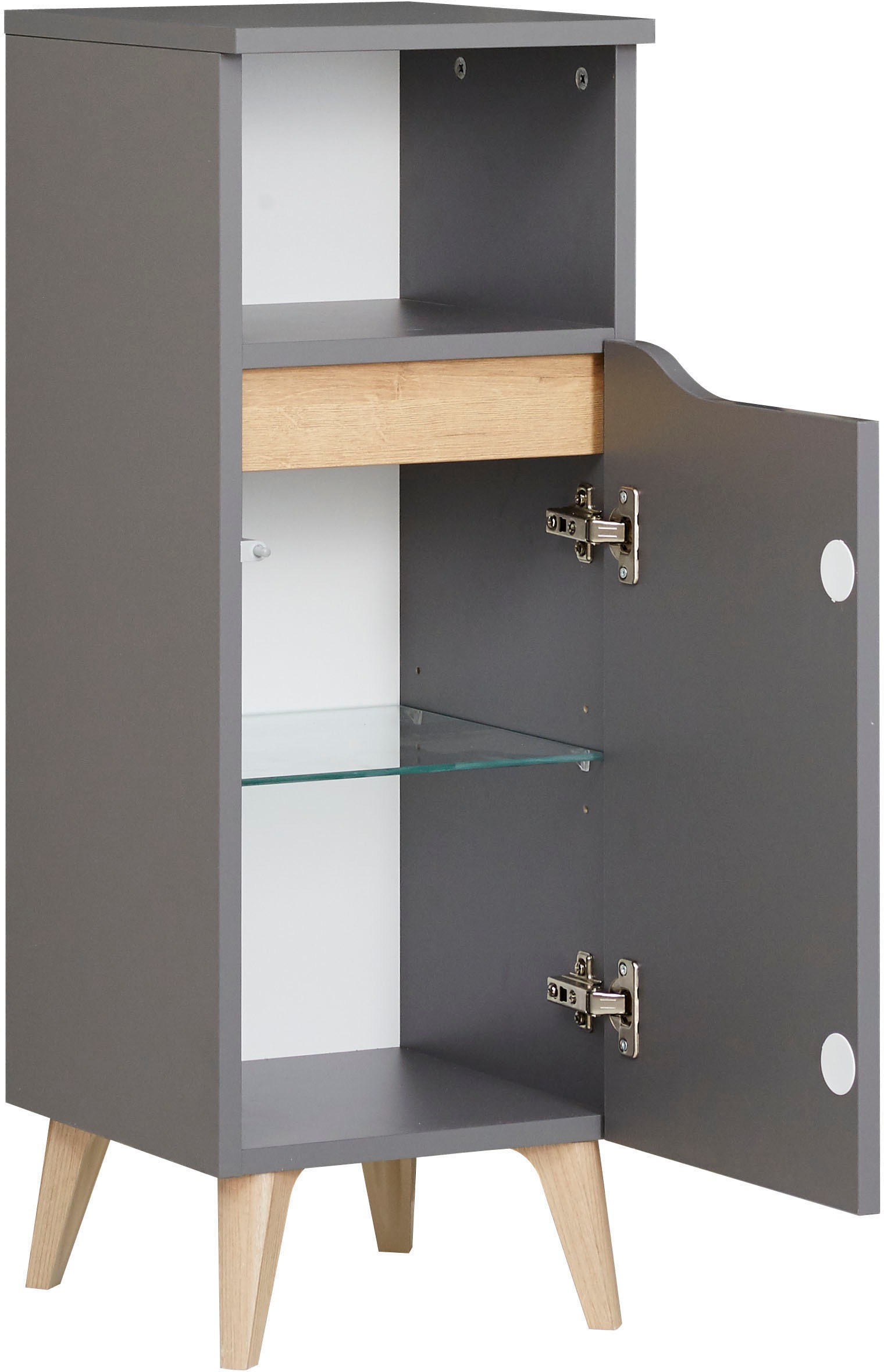 Saphir Badmöbel-Set »Quickset 5-teilig, Waschbeckenunterschrank mit LED-Spiegelschrank«, (6 St.), Midischrank, Unterschrank, Hängeschrank, inkl. Türdämpfer, 9 Türen