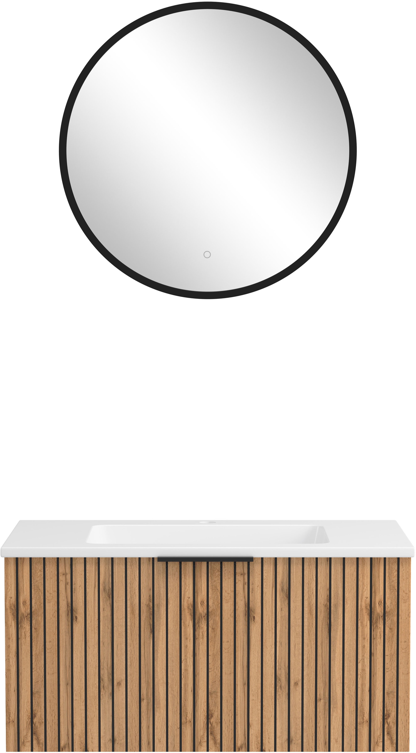 welltime Badmöbel-Set »Welltime, Carlton Waschtisch-Set, 80 oder 120 cm, gestreift« 2 Stk. tlg.