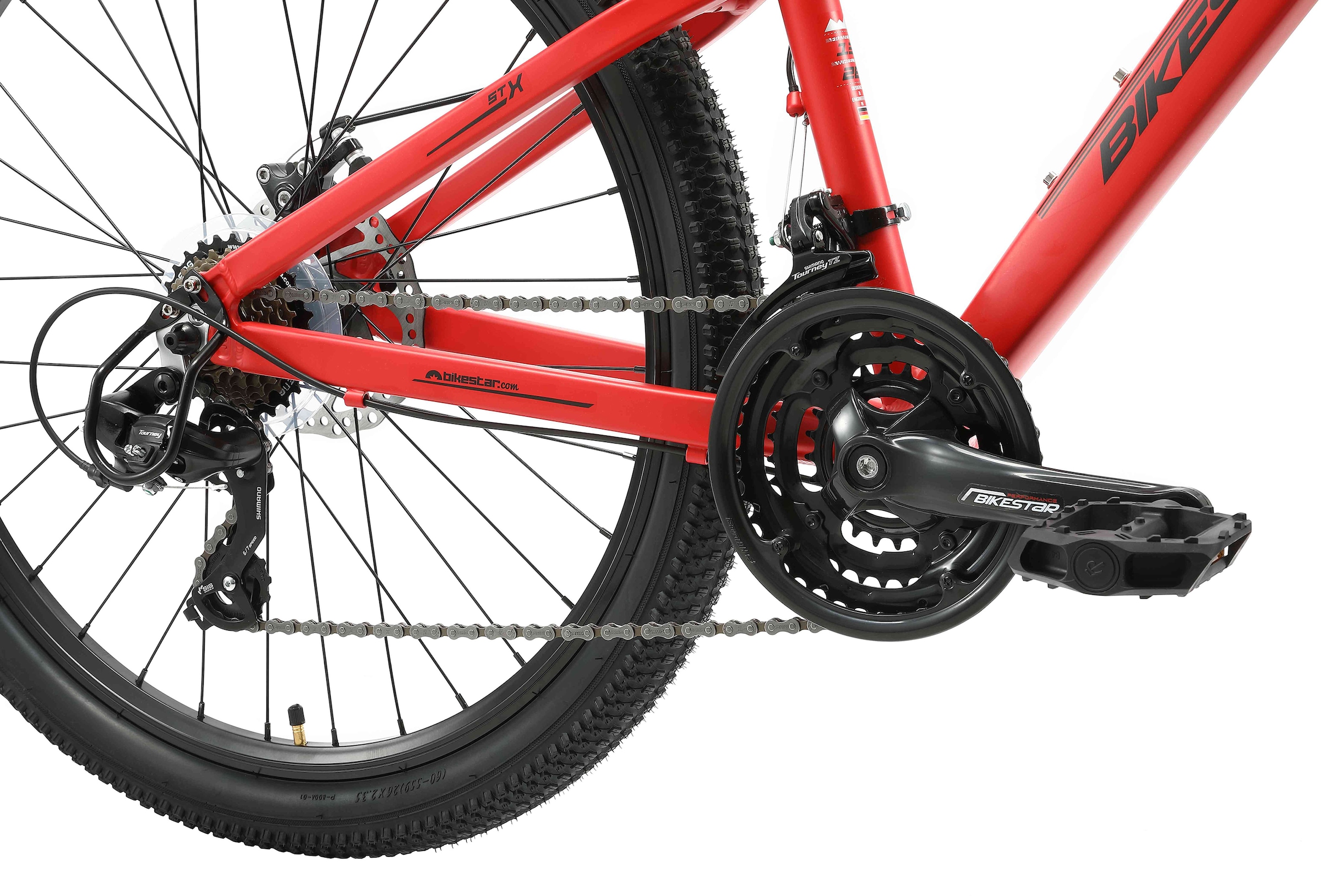 Bikestar Mountainbike, 21 Gang, Shimano, RD-TY300 Schaltwerk, Kettenschaltung, für Damen und Herren, Kettenschaltung
