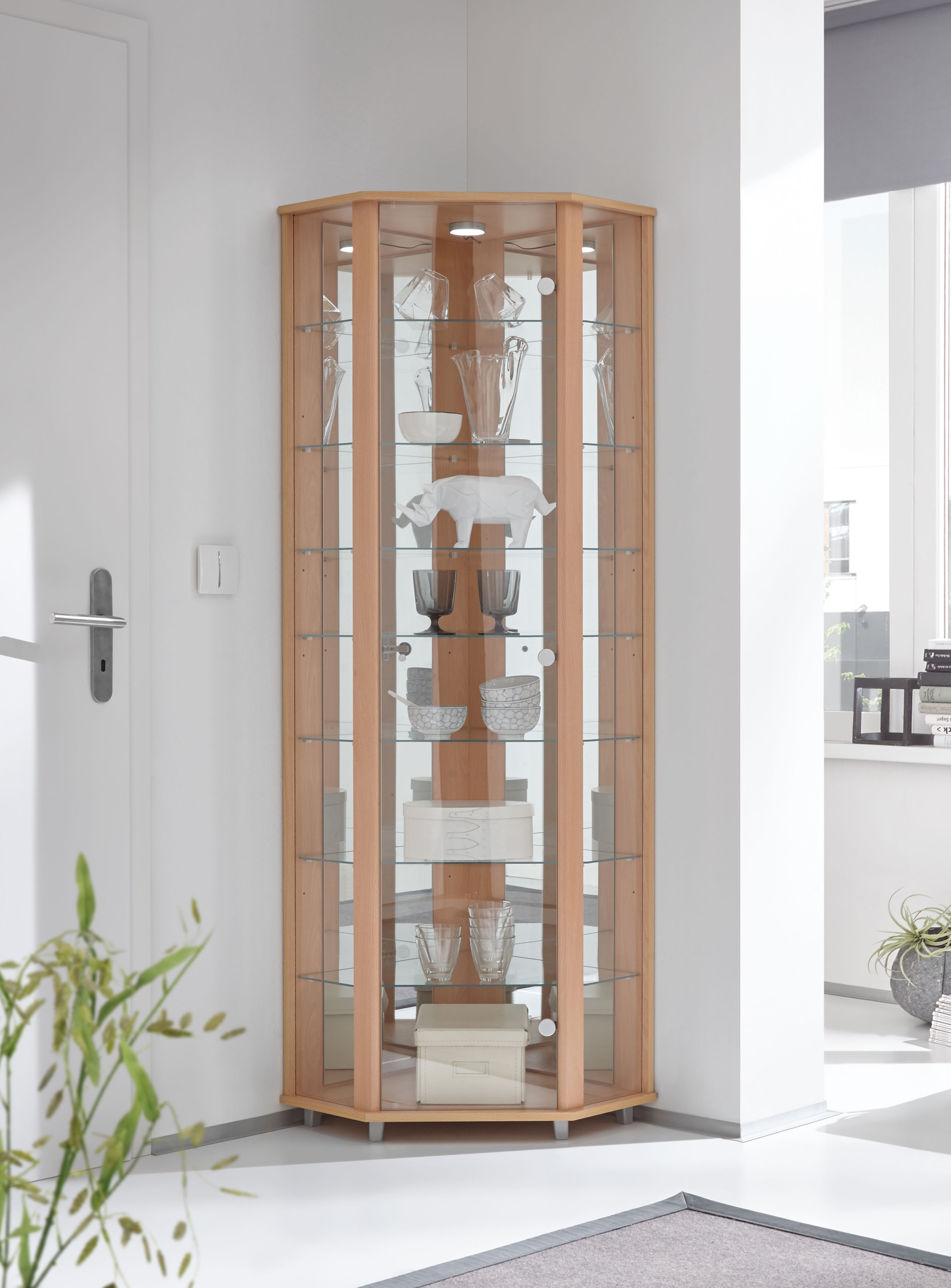 fif möbel "TRIO Höhe ca. 172 cm, ink. Beleuchtung" Eckvitrine/Glasvitrine 1 günstig online kaufen