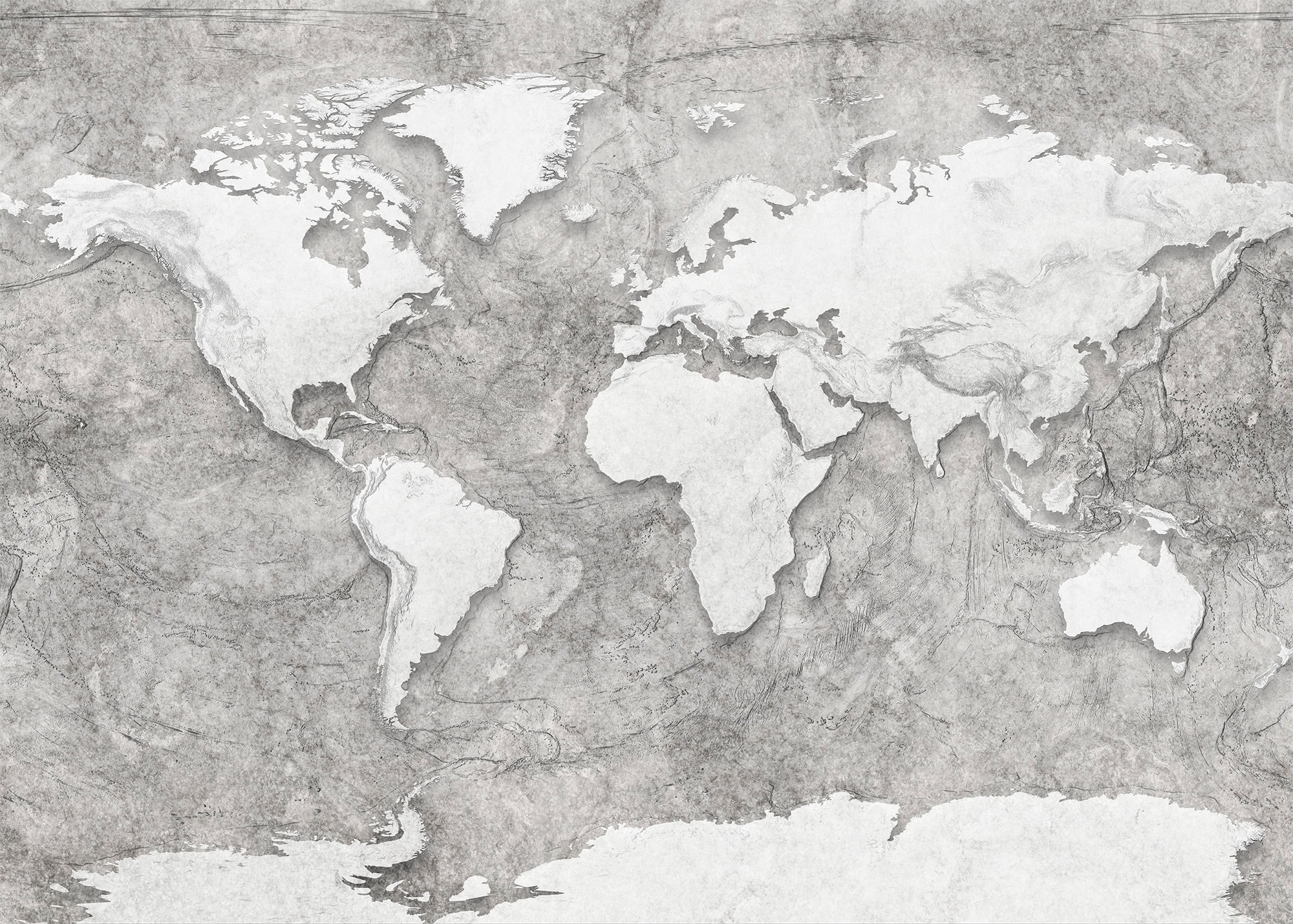 Komar Vliestapete "Digitaldruck Vlies - World Relief - Größe 350 x 250 cm" bedruckt glatt Wohnzimmer, Schlafzimmer