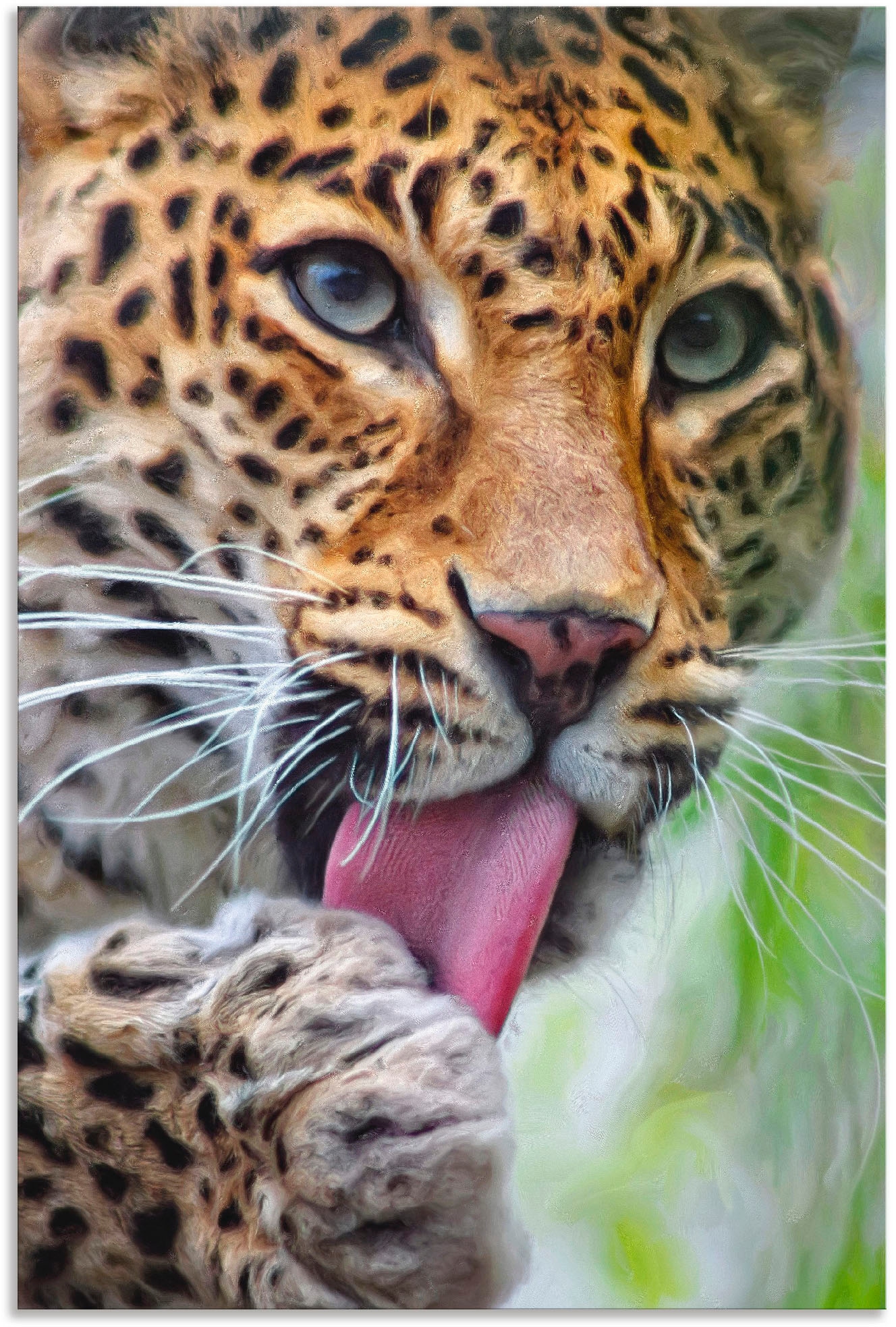 Black »Leopard«, Größen Wandaufkleber | in Wandbild BAUR Friday als oder versch. Poster Leinwandbild, Alubild, (1 St.), Wildtiere, Artland