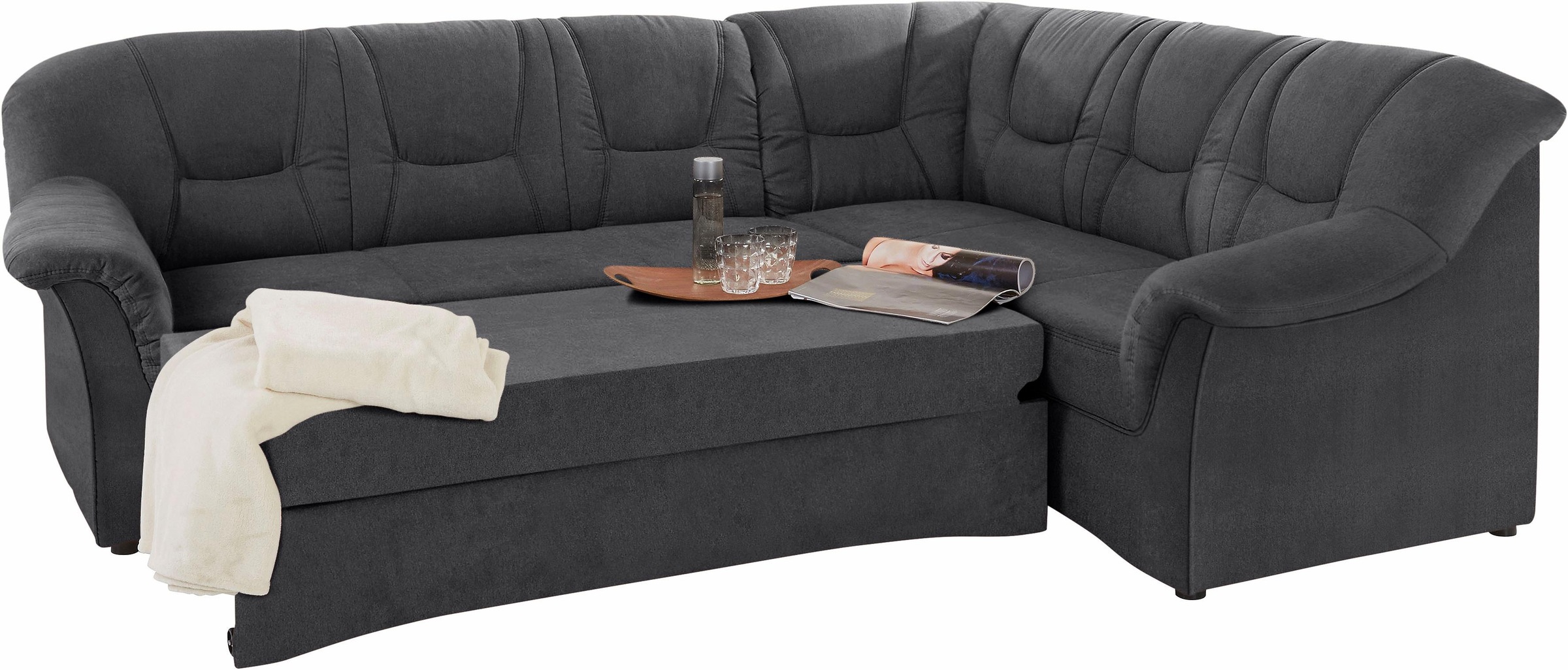 Thumbnail - DOMO collection Ecksofa "Sarafina zeitlos und komfortabel, optional mit Federkern, L-Form", wahlweise mit Bettfunktion