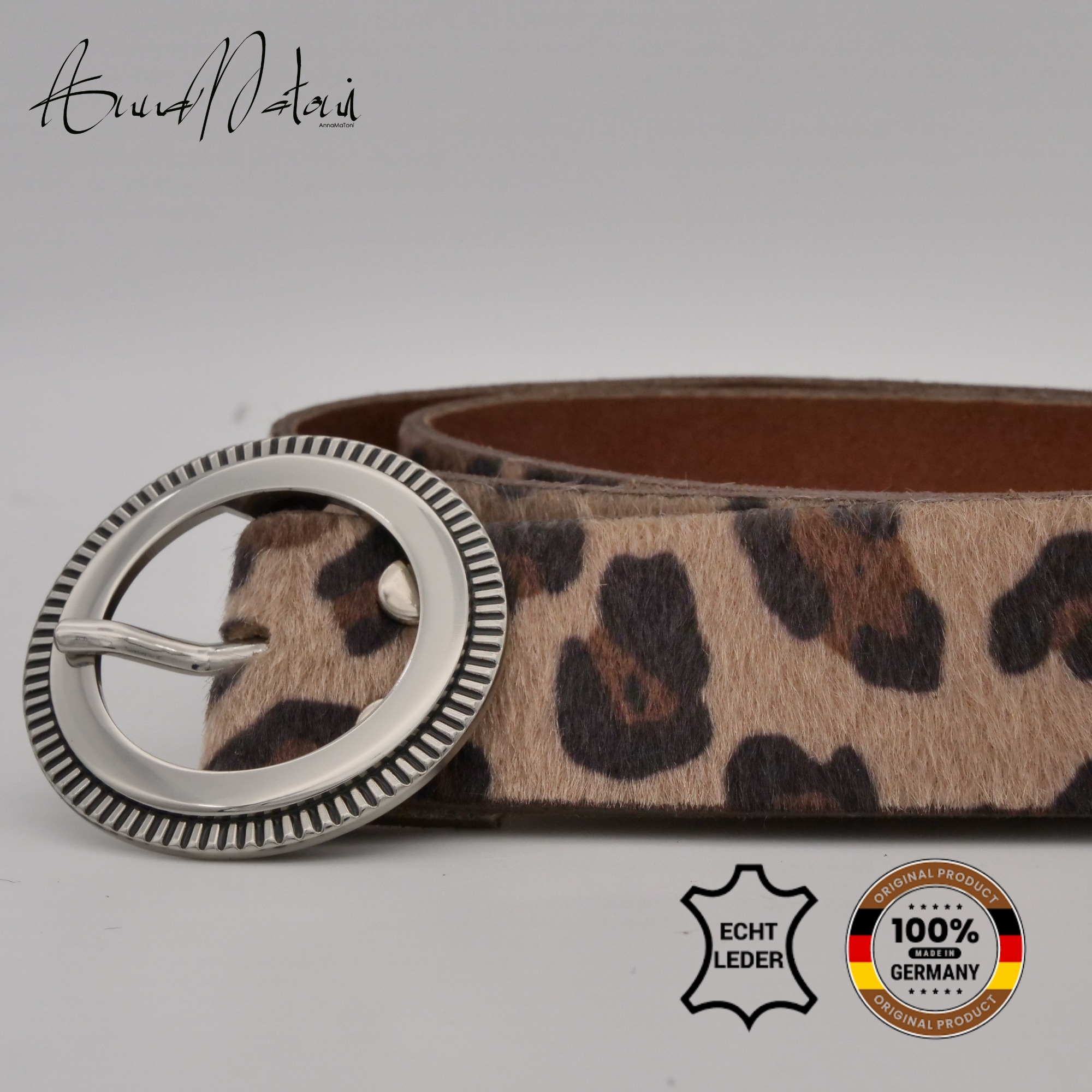 AnnaMatoni Ledergürtel »AnnaMatoni Damen Ledergürtel in hochwertigem Kunstfell in Leo«