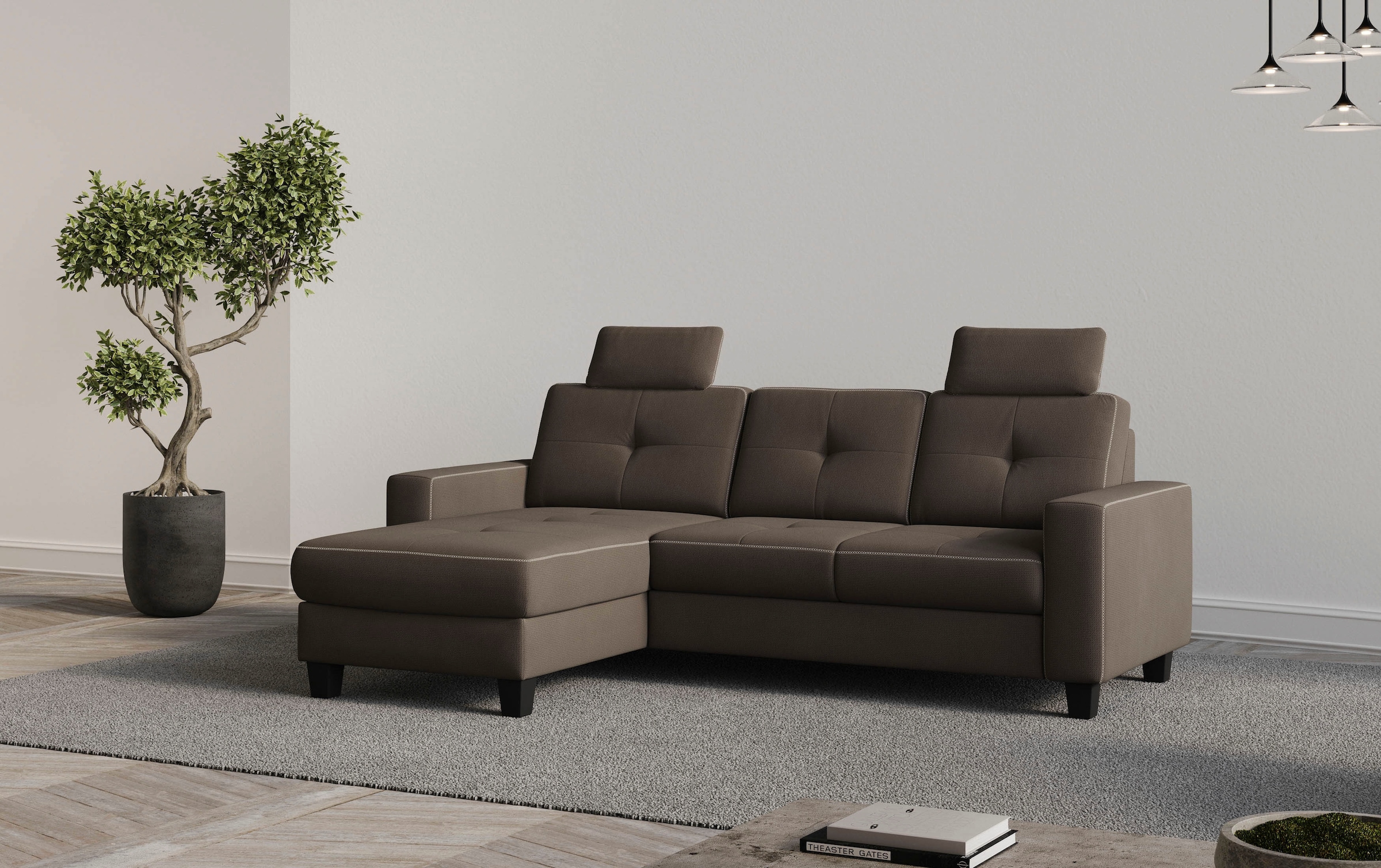 Places of Style Ecksofa "Varese L-Form", wahlweise mit Bettfunktion und Bet günstig online kaufen
