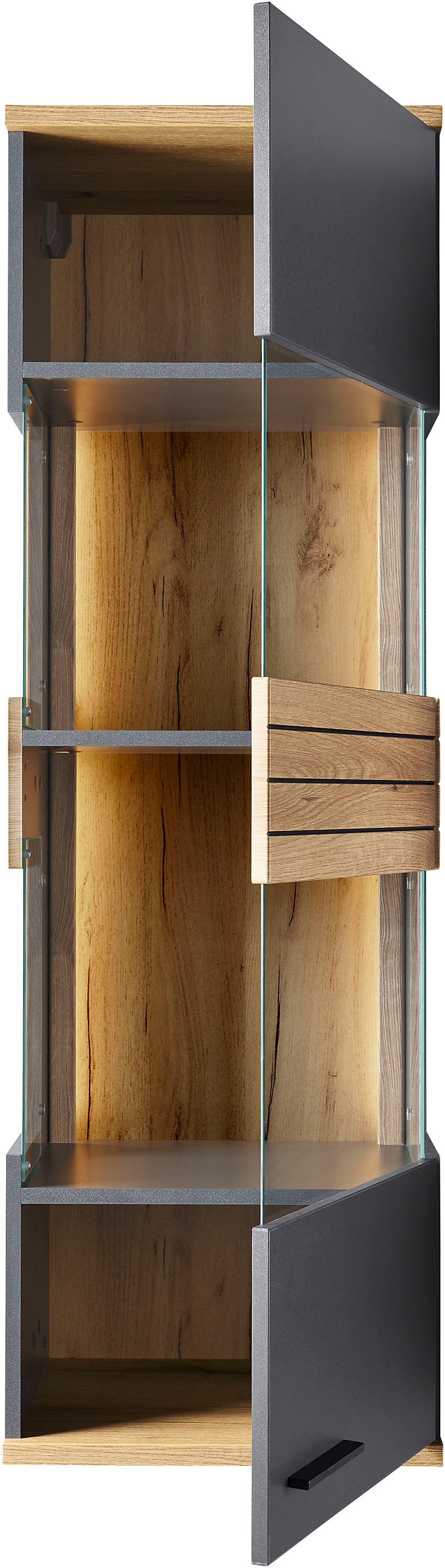 set one by Musterring Vitrine »Quincy« 1 Stk. tlg. Spiegelbildlich montierbar, in 2 Farben erhältlich, 139,2 cm hoch