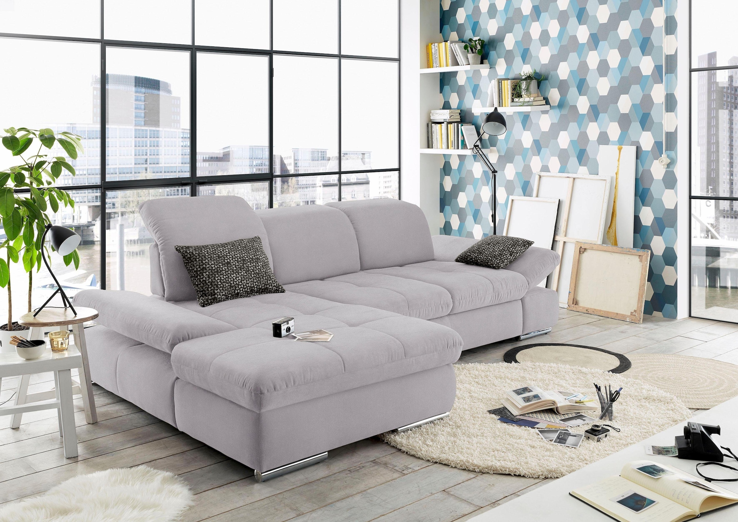 set one by Musterring Ecksofa "SO4100 V", mit verstellbaren Kopfteilen, wah günstig online kaufen