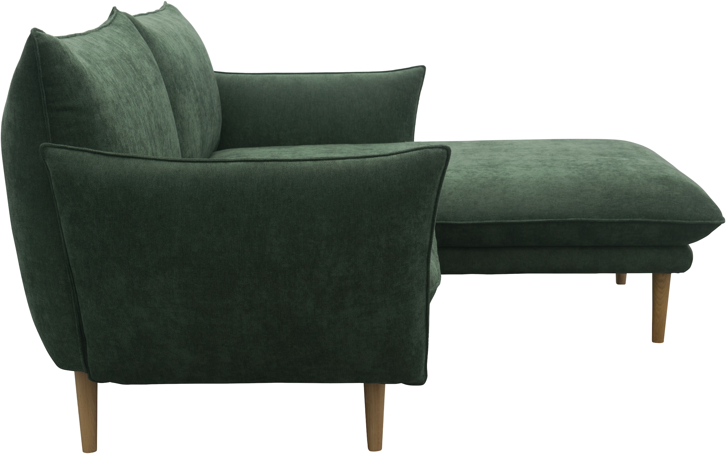 DOMO collection Ecksofa »100 032 kompakte Stellmaße, Breite 200cm, schmale Armlehnen, L-Form«, bodenfrei, 19cm hohe Holzfüße