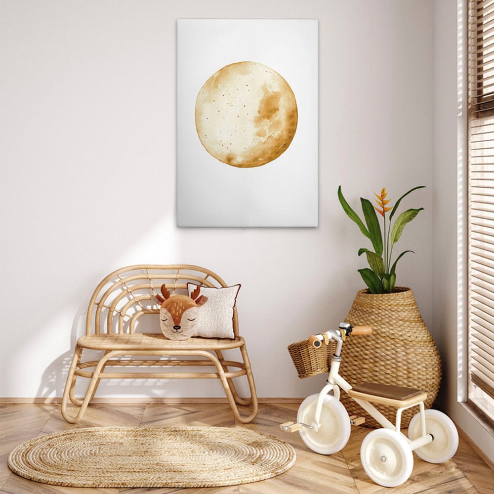 A.S. Création Leinwandbild "Golden Moon - Wandbild Weiß Gelb Gold Keilrahme günstig online kaufen