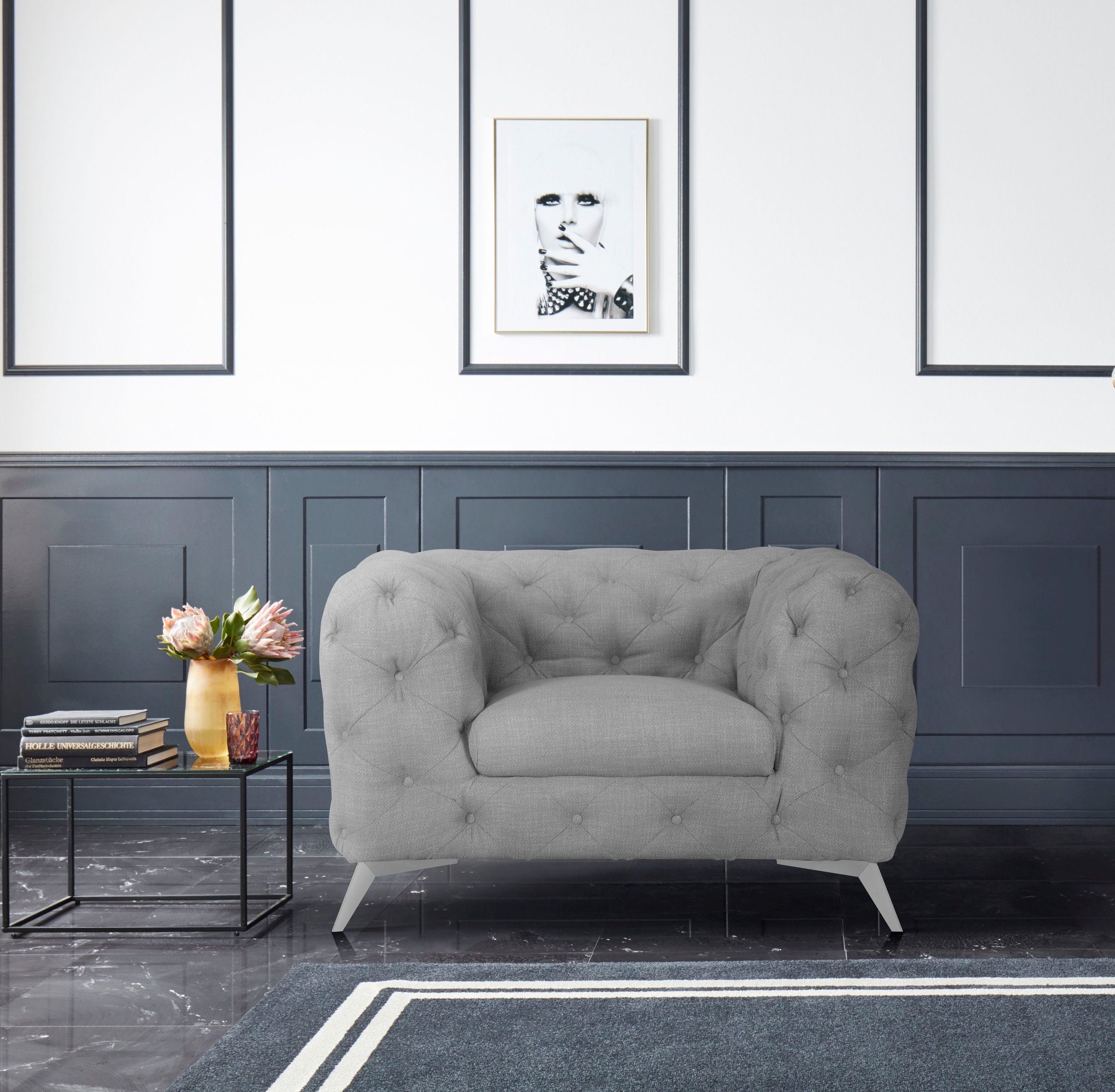 Home affaire Chesterfield-Sessel "Glynis Sessel" aufwändige Knopfheftung, m günstig online kaufen