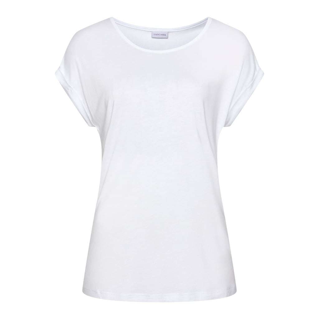 LASCANA Kurzarmshirt, im Basic-Style, T-Shirt aus weicher Viskose