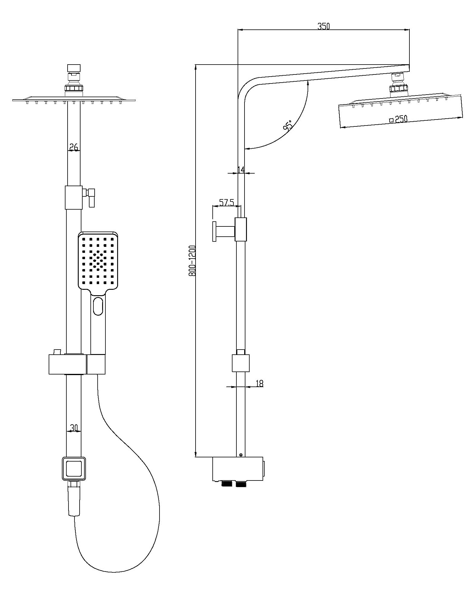 Schütte Duschsystem »SILVER RAIN«, | Regendusche Edelstahl Handbrause ohne und BAUR Kopfbrause günstig Armatur, mit