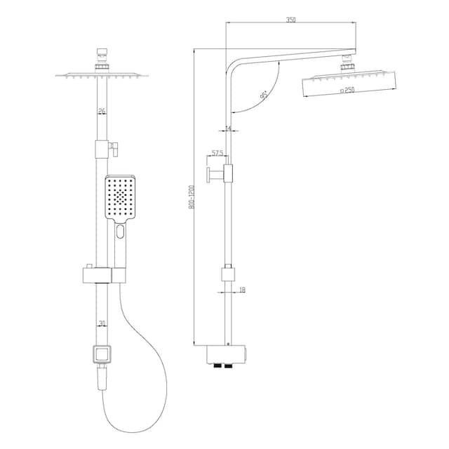 Schütte Duschsystem »SILVER RAIN«, Edelstahl Regendusche ohne Armatur, mit  Kopfbrause und Handbrause günstig | BAUR