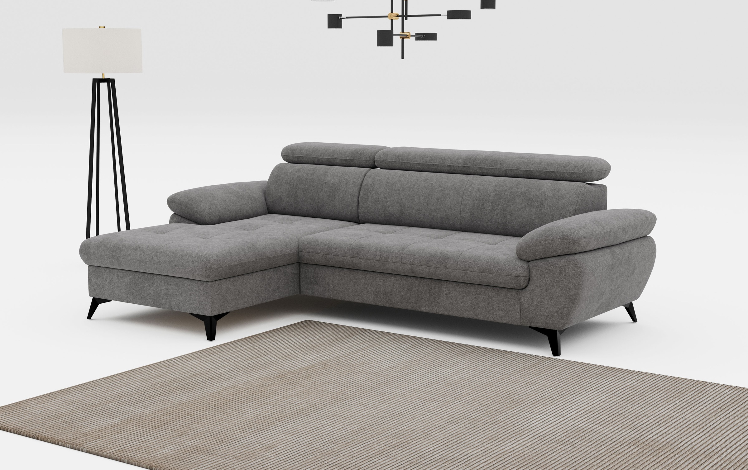 COTTA Ecksofa "Hudson L-Form, B: 261 cm" mit Kopfteilverstellung, optional günstig online kaufen
