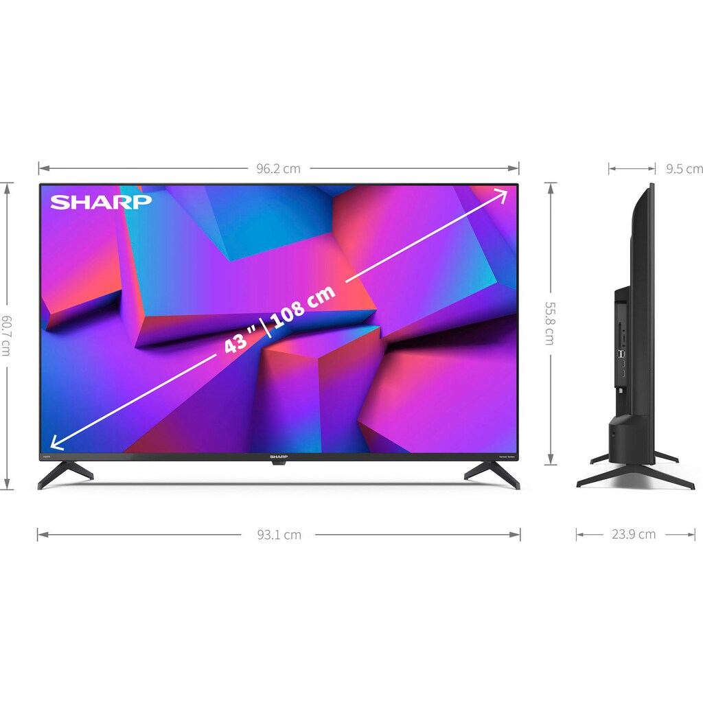 Sharp LED-Fernseher »4T-C43FK_«, 108 cm/43 Zoll, 4K Ultra HD, Smart-TV