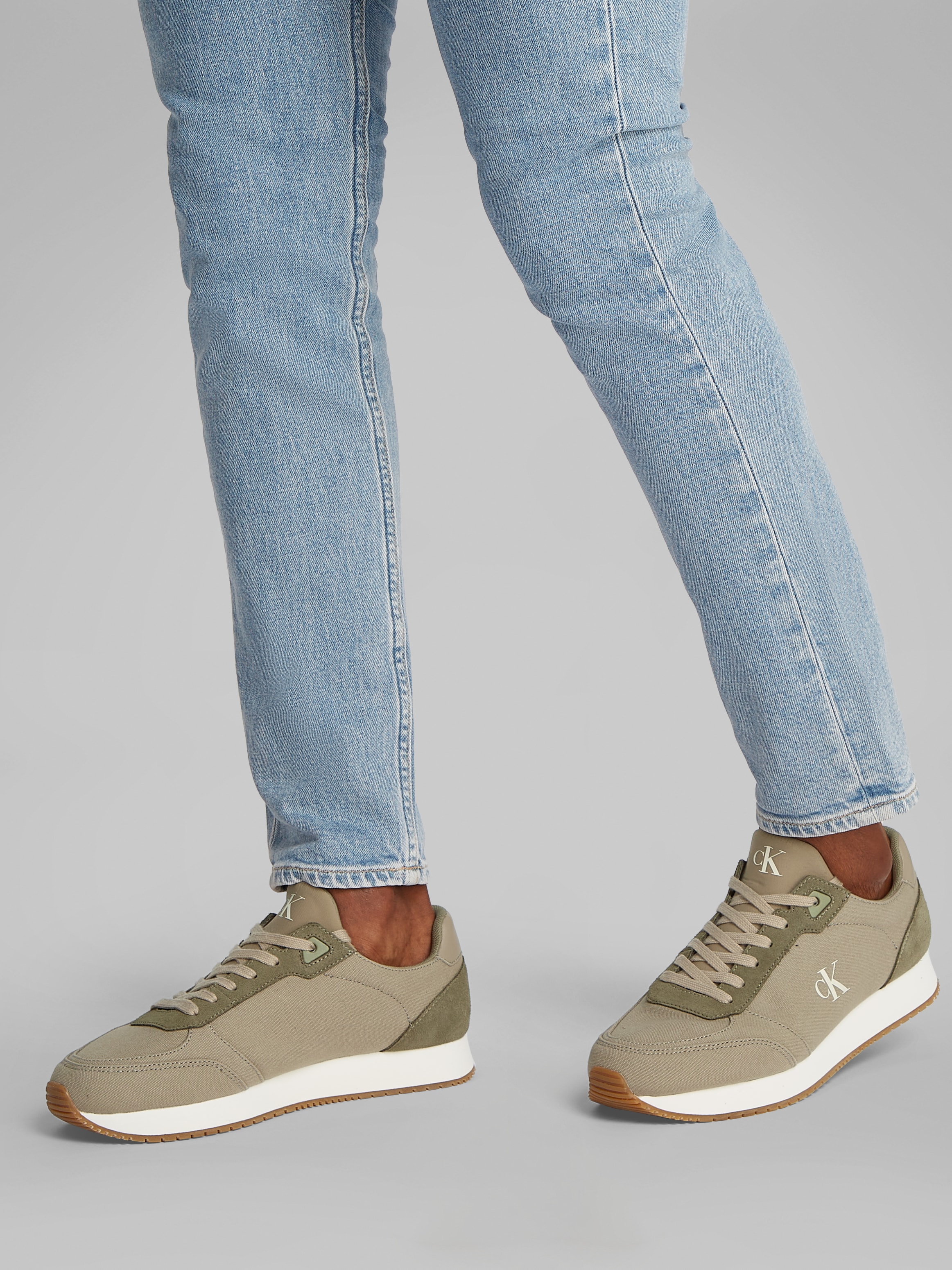 Calvin Klein Jeans Sneaker »RUNNER SOCK LACEUP MG CANVAS«, Freizeitschuh, Halbschuh, Schnürschuh in klassischer Optik