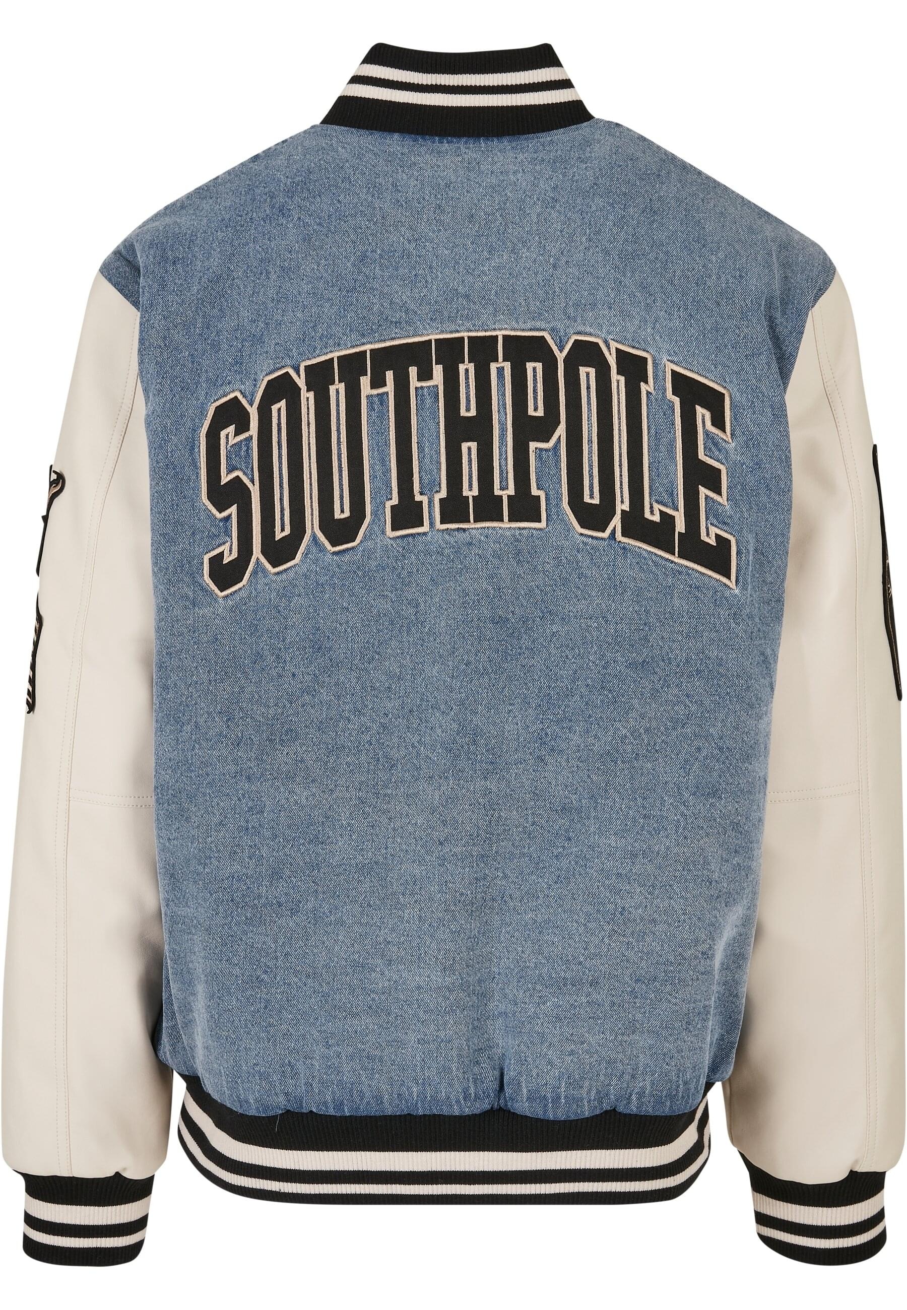 Southpole Collegejacke »Southpole Herren Southpole Denim College Jacket«, (1 St.), ohne Kapuze