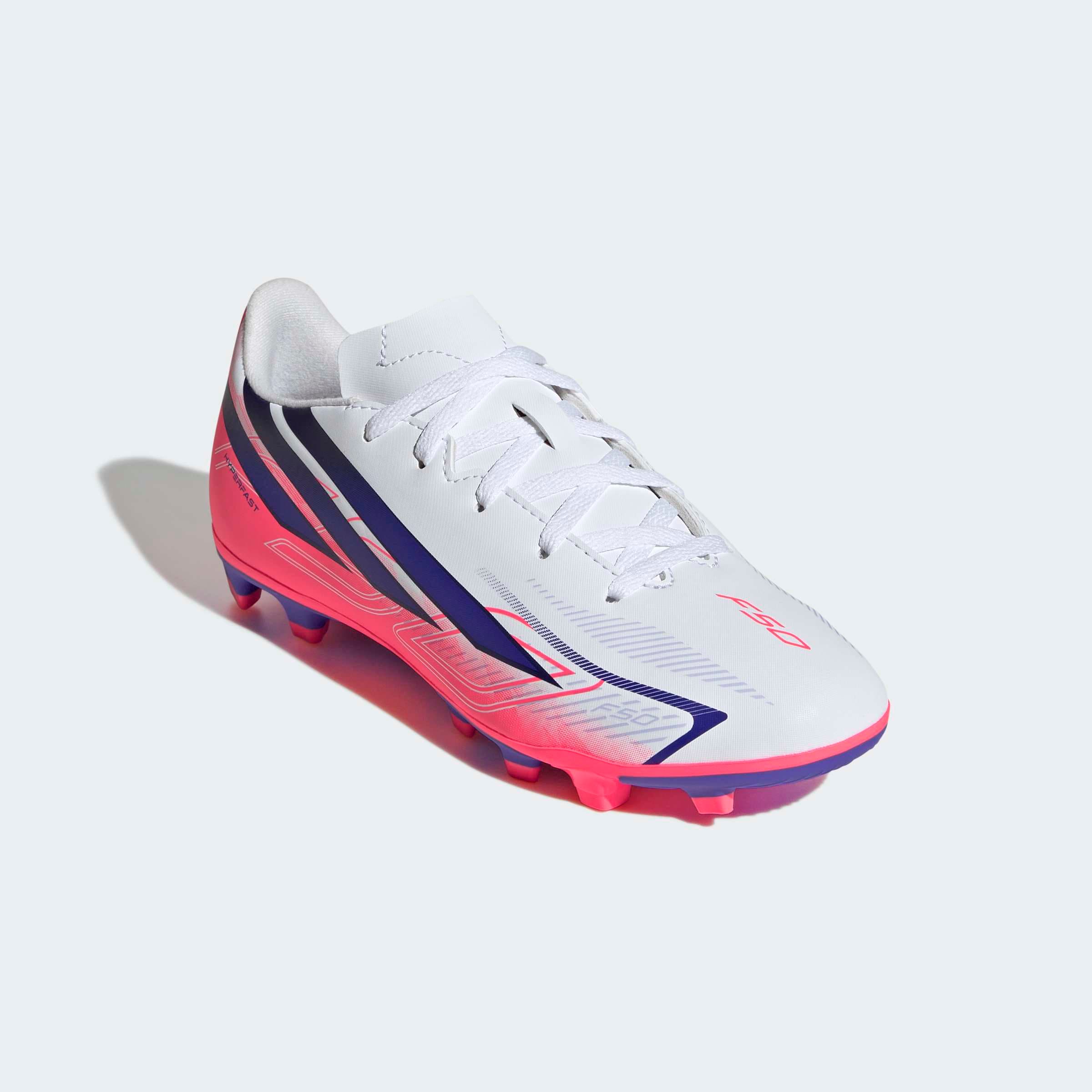 Herren Fußballschuh "F50 HYPERFAST CLUB KIDS, FESTE BÖDEN/GEMISCHTE BÖDEN", ADIDAS PERFORMANCE, Gr. 34, pink, Synthetik, Schuhe, für viele