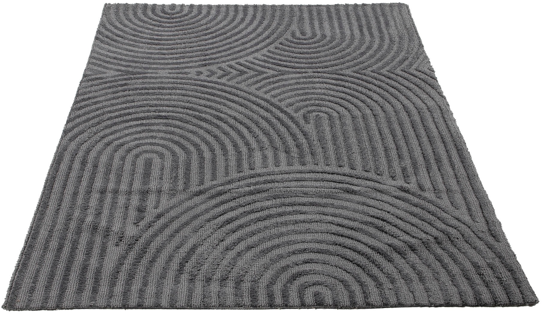carpetfine Teppich »Holly Zen 1«, rechteckig, 12 mm Höhe, Hoch-Tief-Effekt, geometrisch, Zeitloses Design, dekoratives Highlight