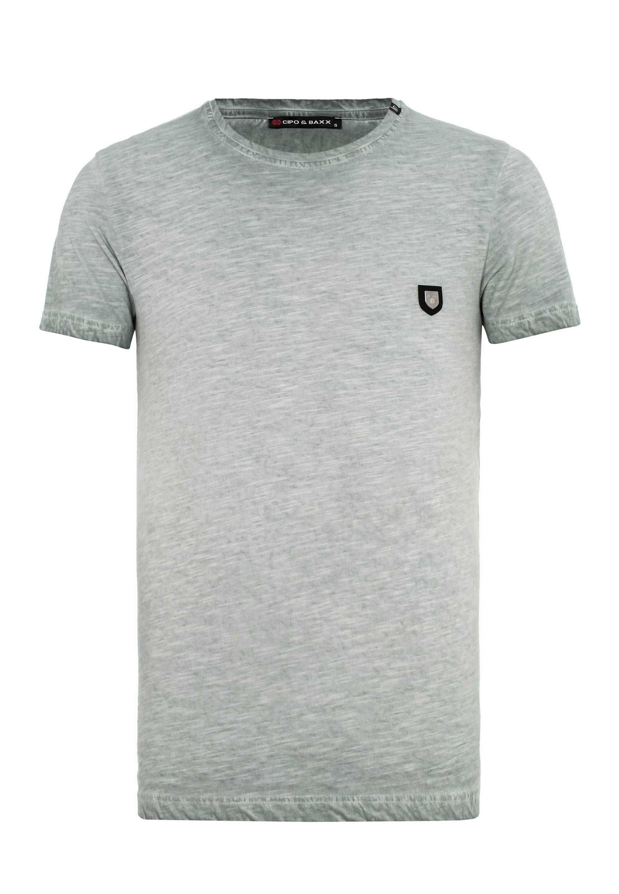 Cipo & Baxx T-Shirt »T-Shirt«, mit kleinem Logo-Patch