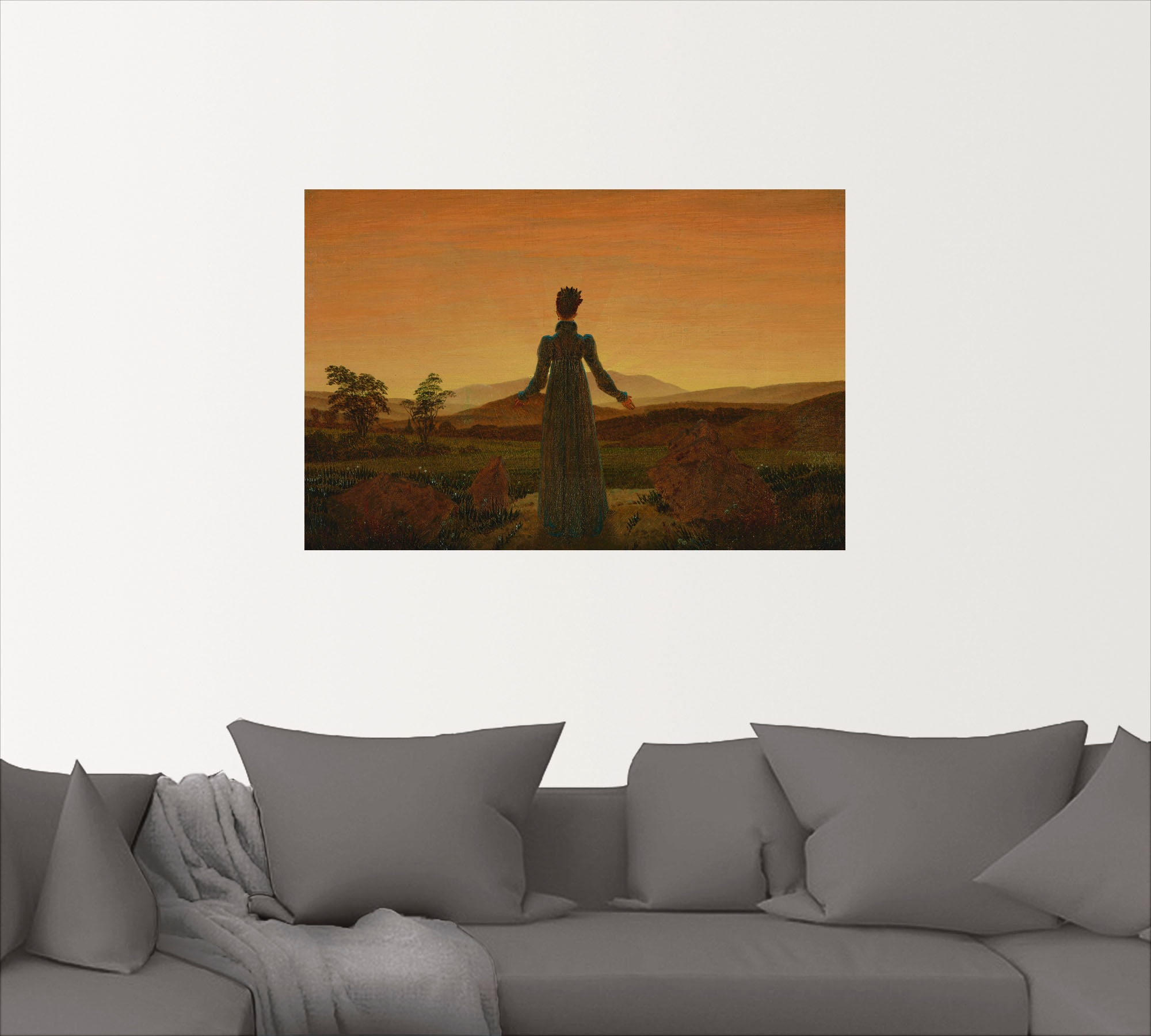Artland Wandbild »Frau vor der untergehenden Sonne«, Frau, (1 St.), als Alubild, Leinwandbild, Wandaufkleber oder Poster in versch. Größen