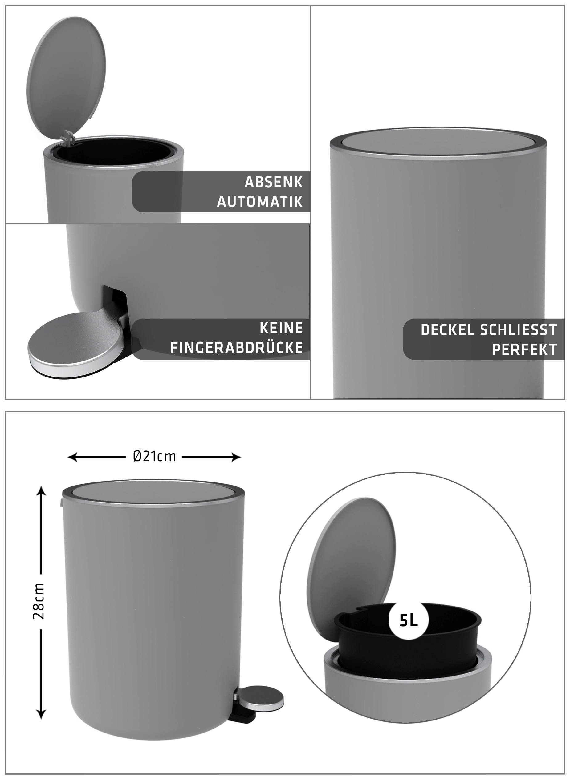 Bischof Kosmetikeimer "Design Bad", 1 Behälter, Ø 21 cm, Höhe 28 cm, Fassun günstig online kaufen