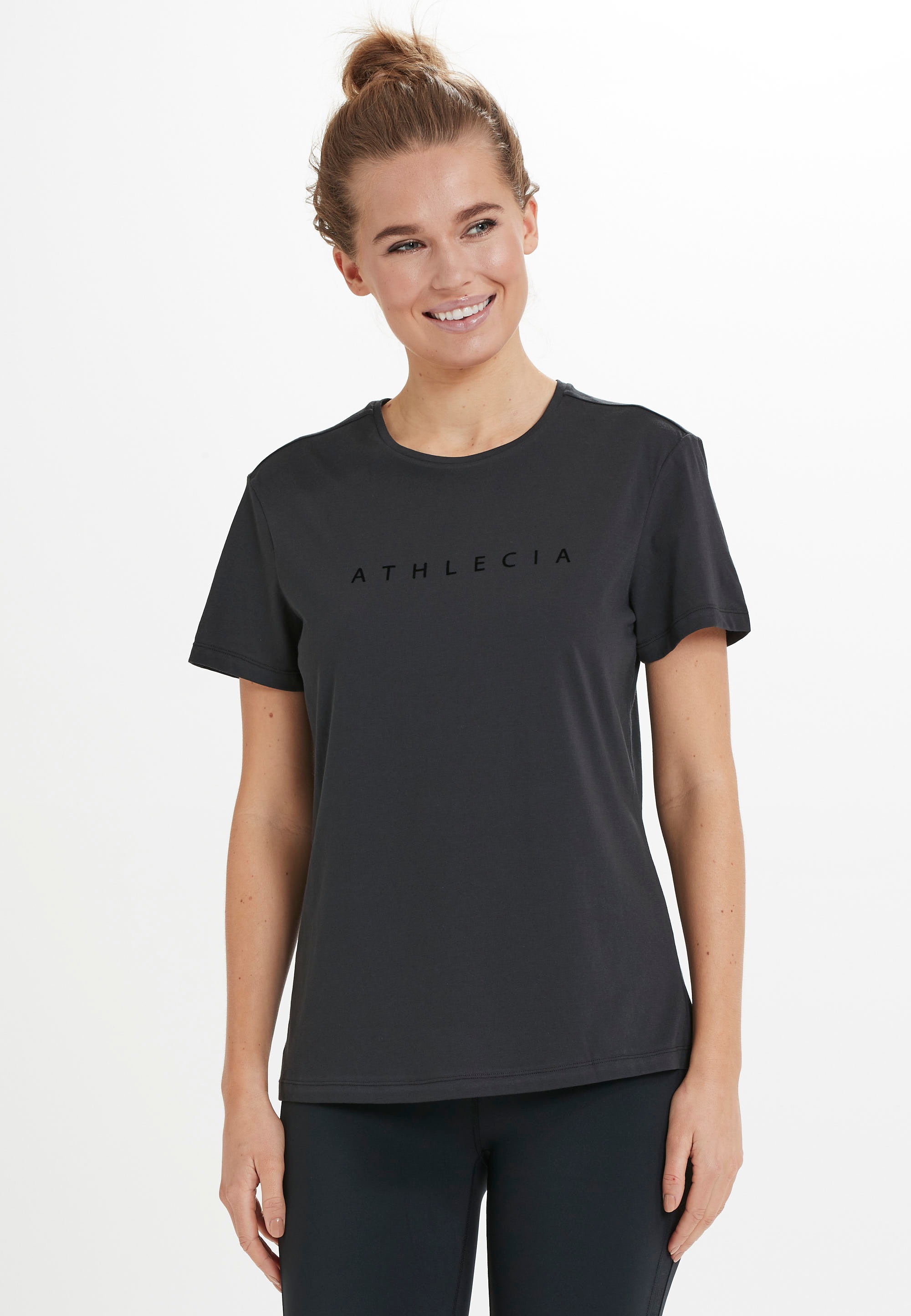 ATHLECIA Funktionsshirt "KATTY W Slub Tee", aus Baumwolle und Recycling-Polyester