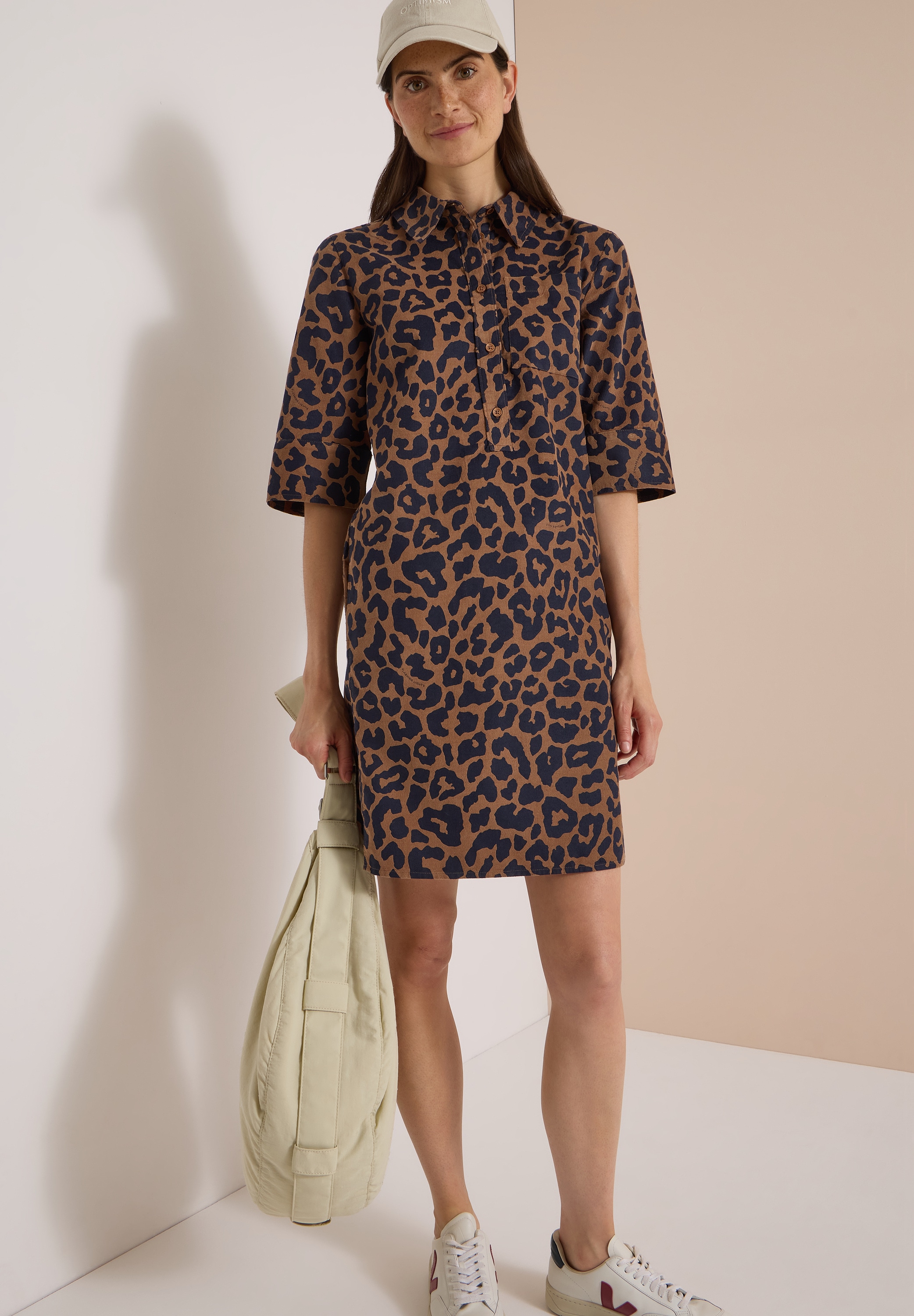 Cecil Cordkleid Brusttasche Animal Print, Brusttasche, Baumwolle