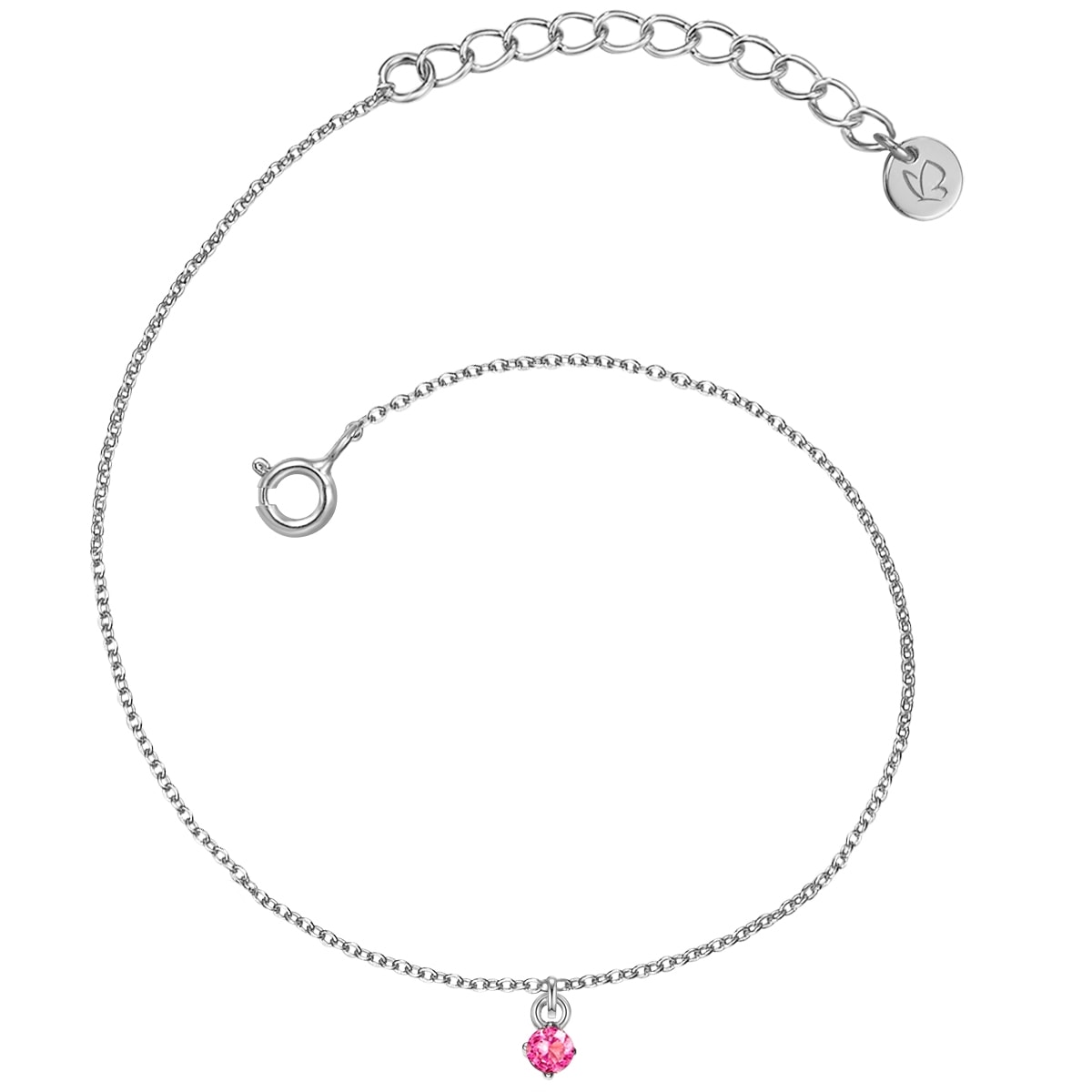 Damen Gliederarmband "GSM2017", Silber 925 (Sterlingsilber)silber, rosa, GLANZSTÜCKE MÜNCHEN, Silber 925 (Sterlingsilber), Armbänder, Motiv Herz