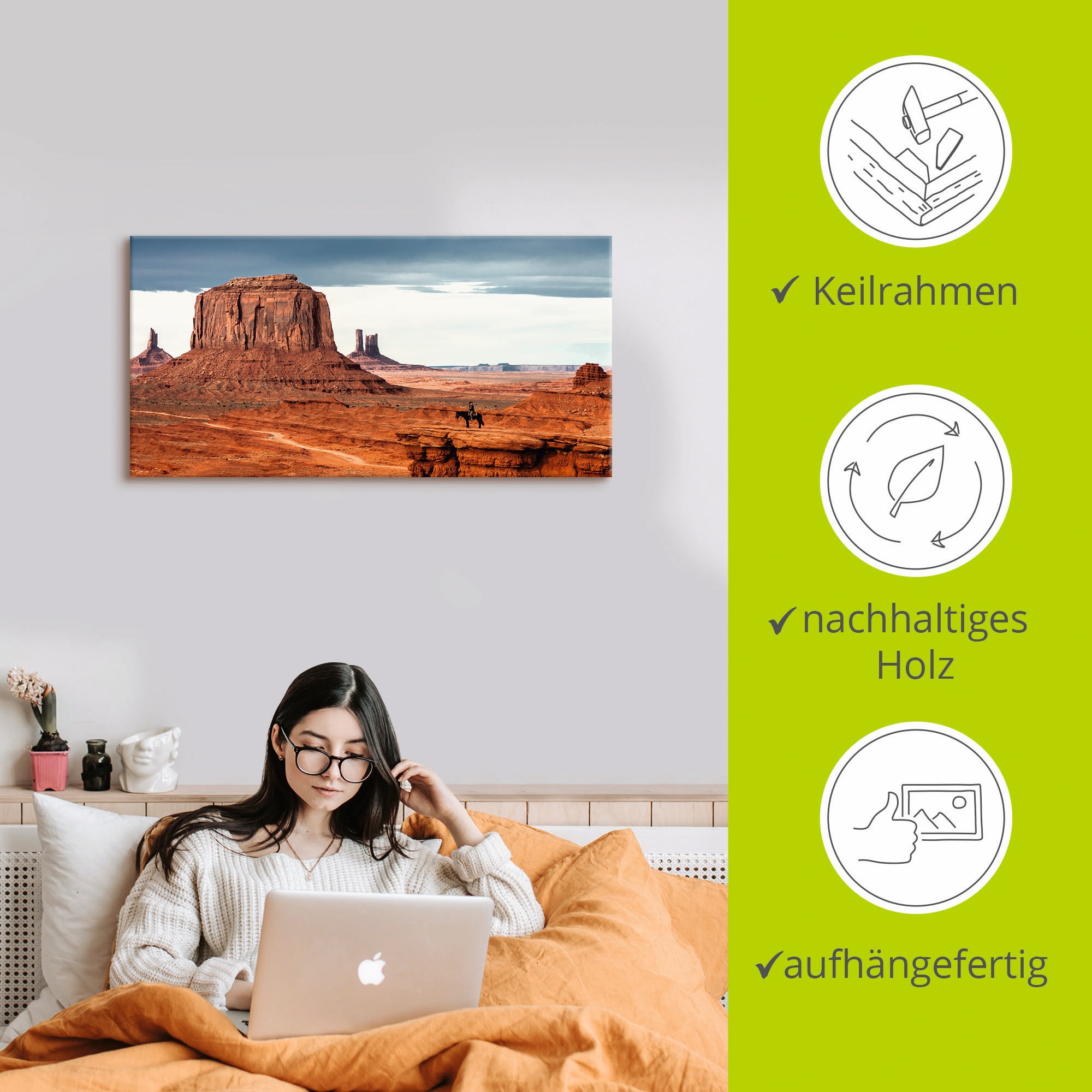 Artland Wandbild »Colorado - Utah Monument Valley«, Amerika, (1 St.), als Leinwandbild, Poster in verschied. Größen