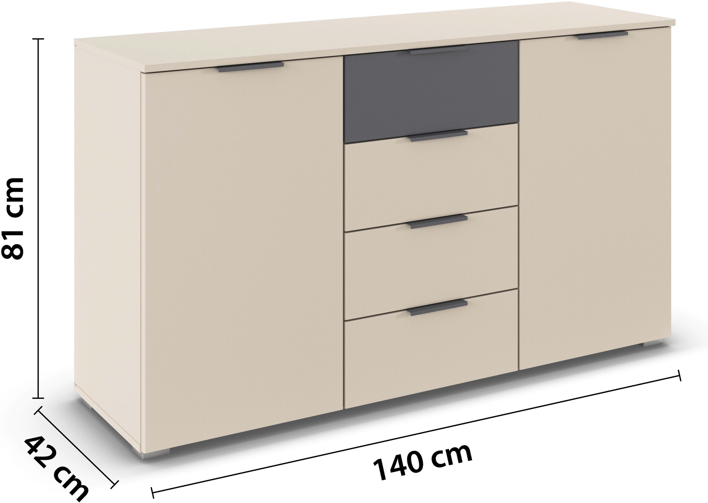 rauch Kombikommode »Sideboard Kommode Schubladenkommode SAJO«, mit 4 geräumigen Schubladen sowie 2 Türen MADE IN GERMANY